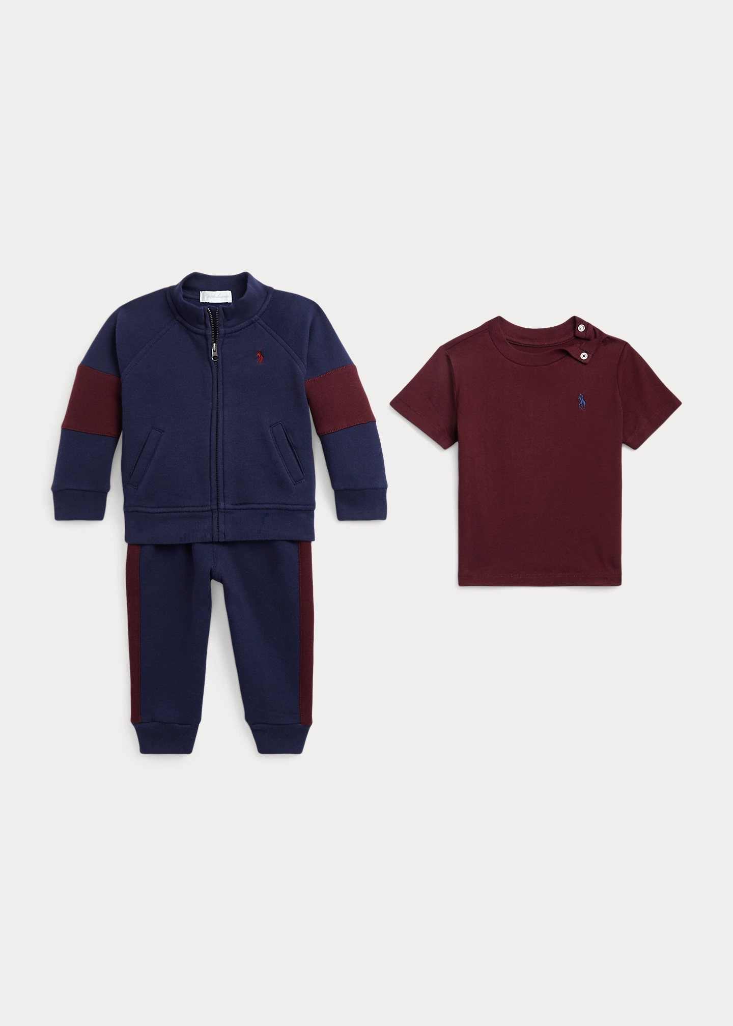 Jersey Tee, Fleece Jacket & Pant Set