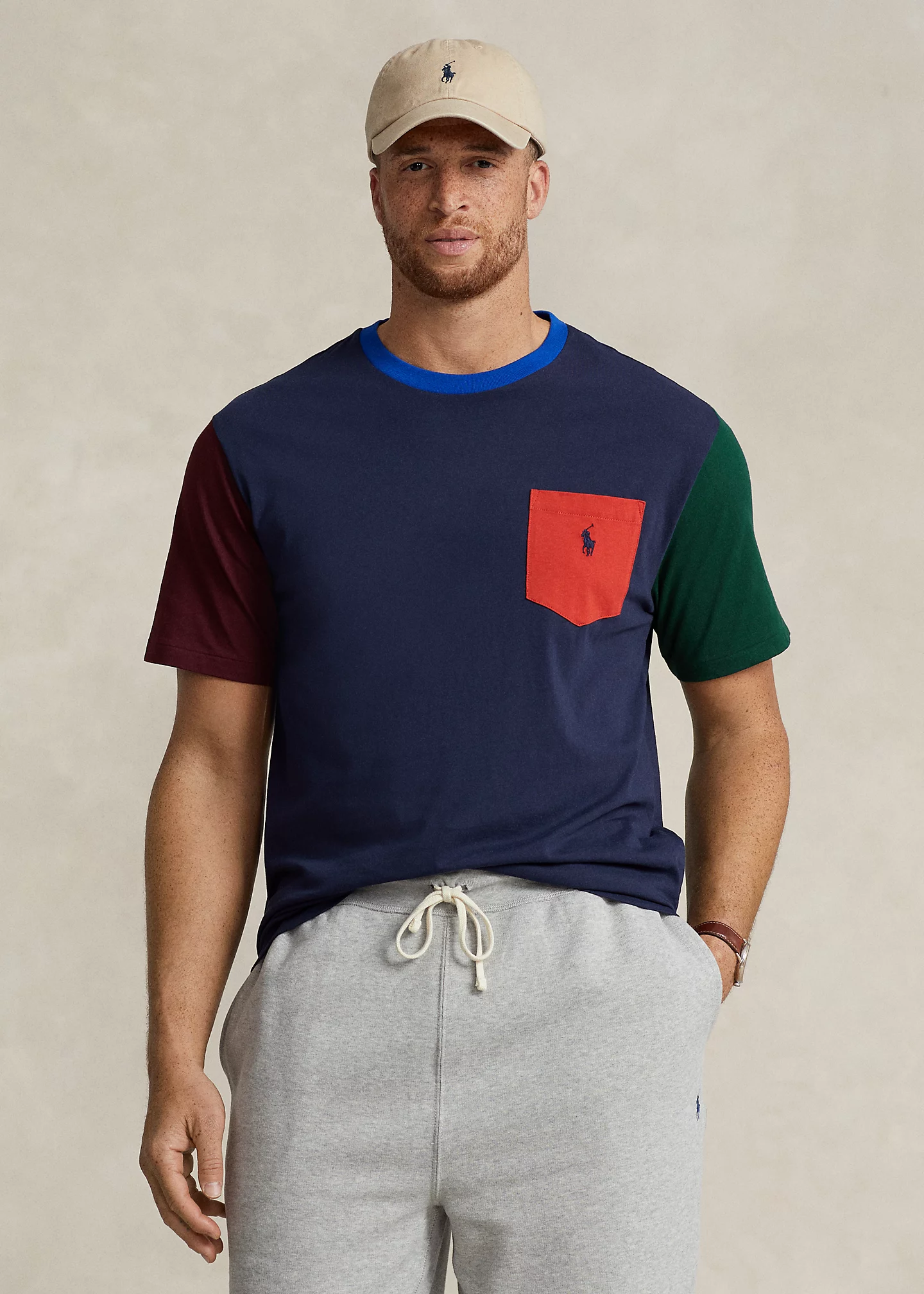 Color-Blocked Pocket T-Shirt