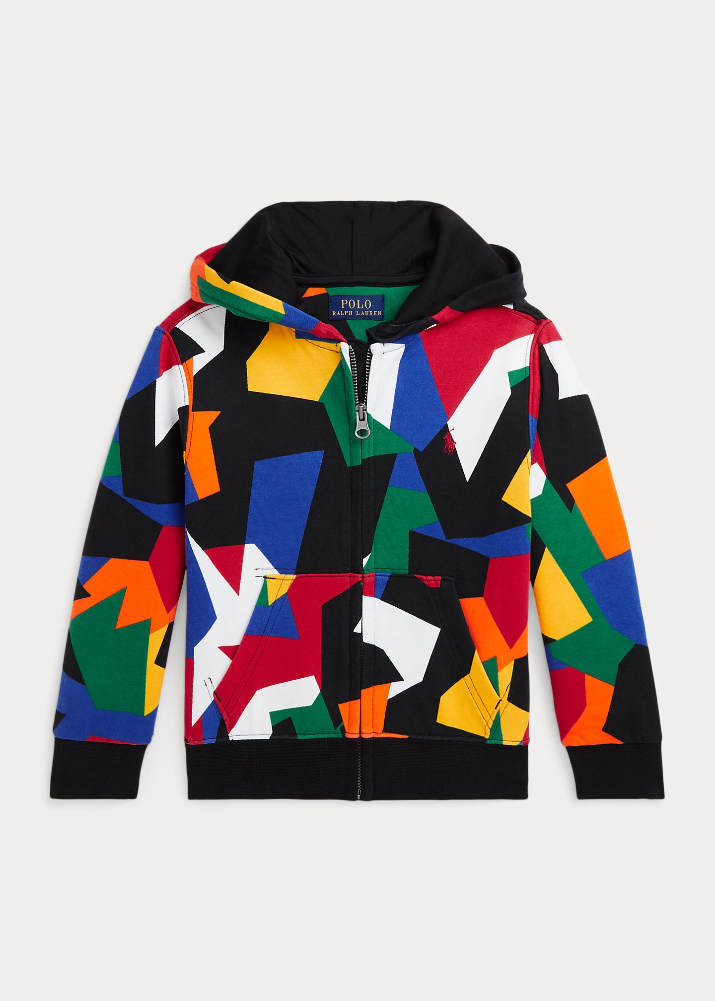 Abstract Double-Knit Full-Zip Hoodie