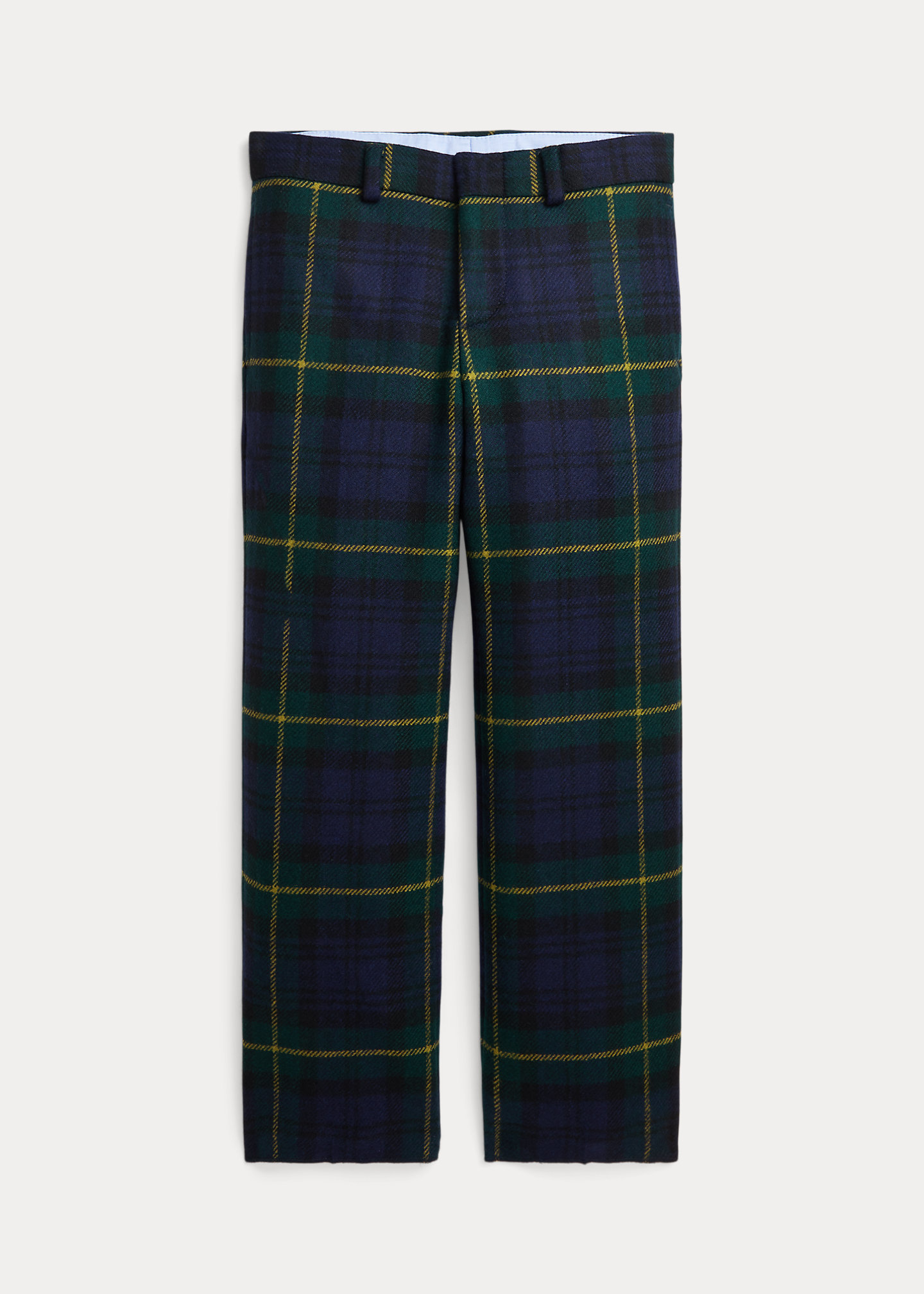 Plaid Wool Twill Trouser