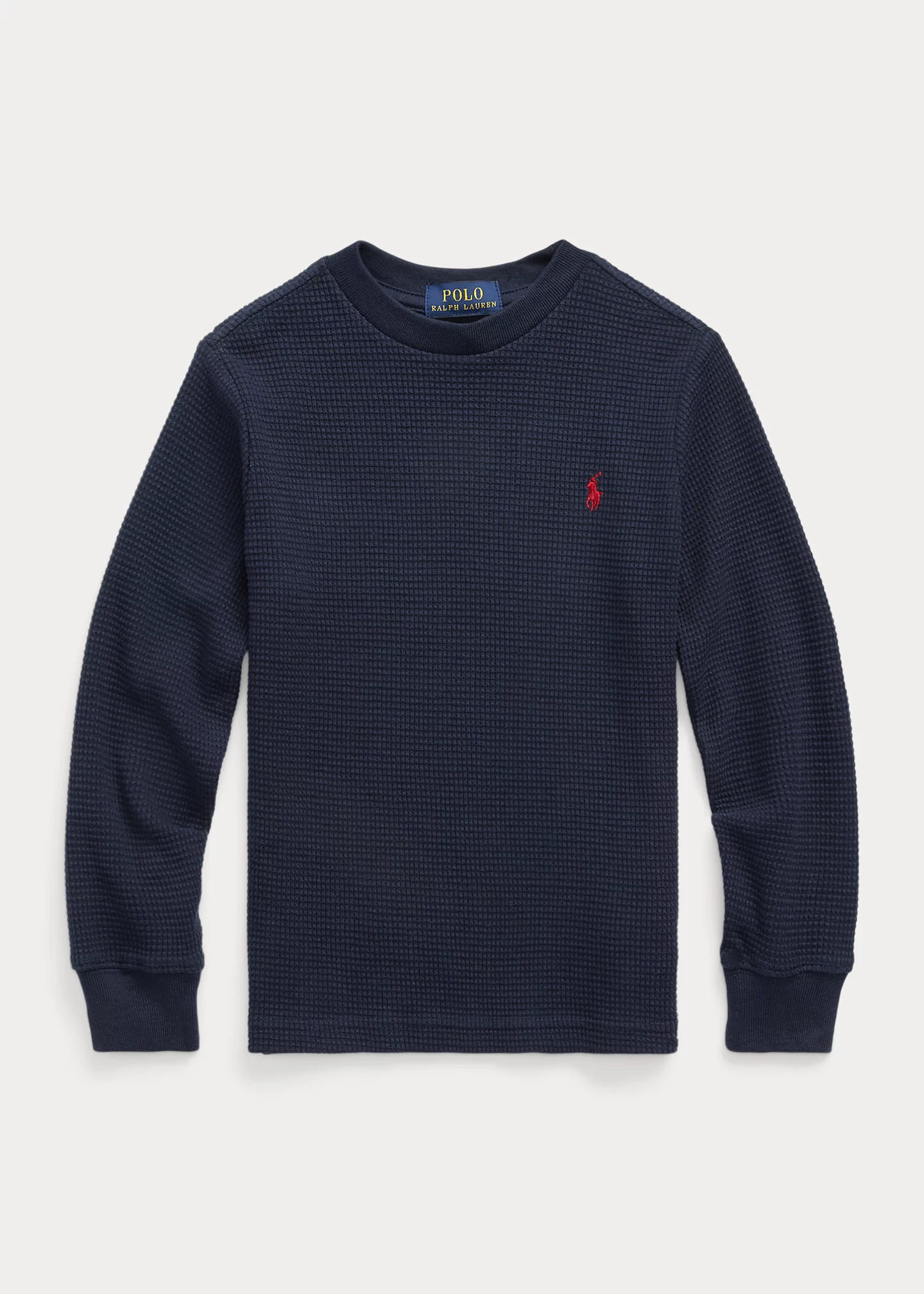 Waffle-Knit Cotton Long-Sleeve Tee