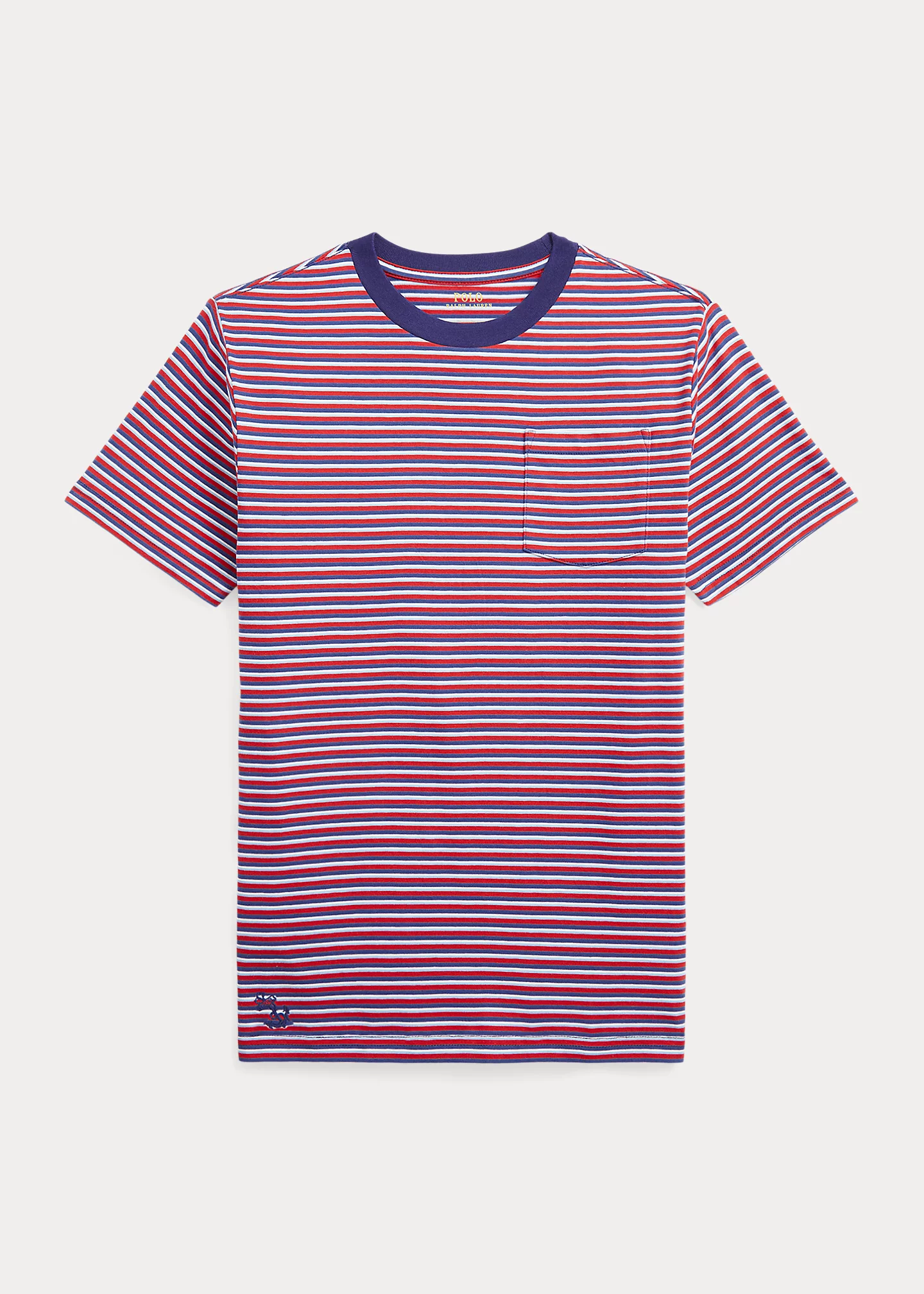 Striped Cotton Jersey Pocket Tee