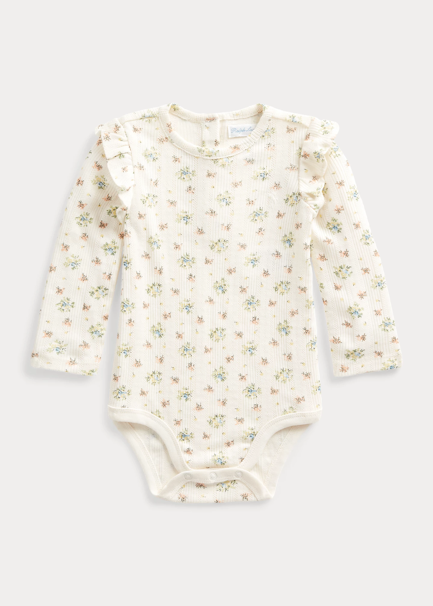 Floral Ruffled Cotton Bodysuit