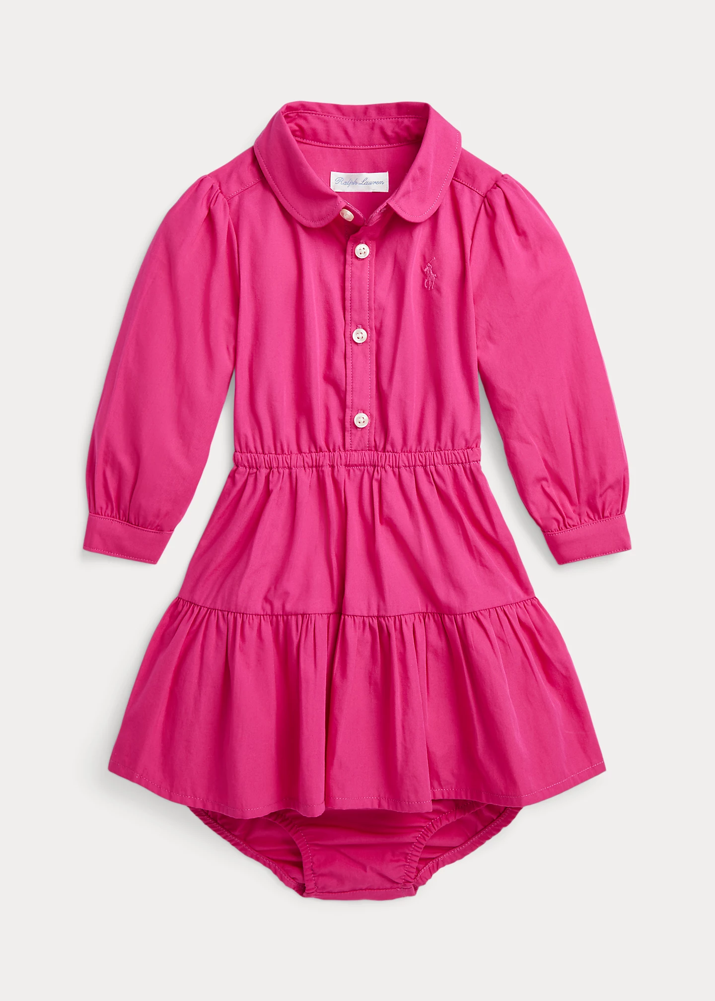 Tiered Cotton Shirtdress & Bloomer