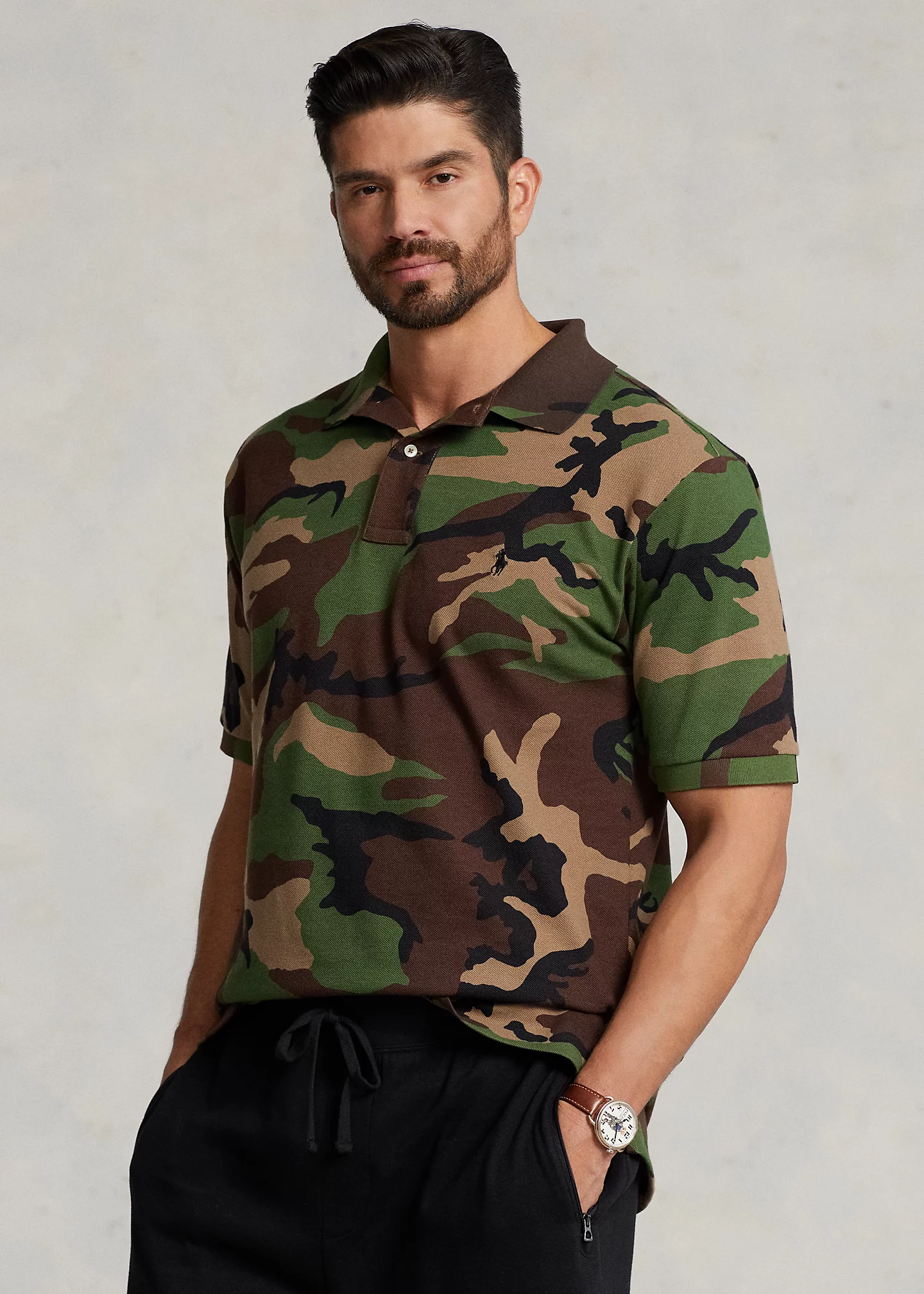 Camo Mesh Polo Shirt