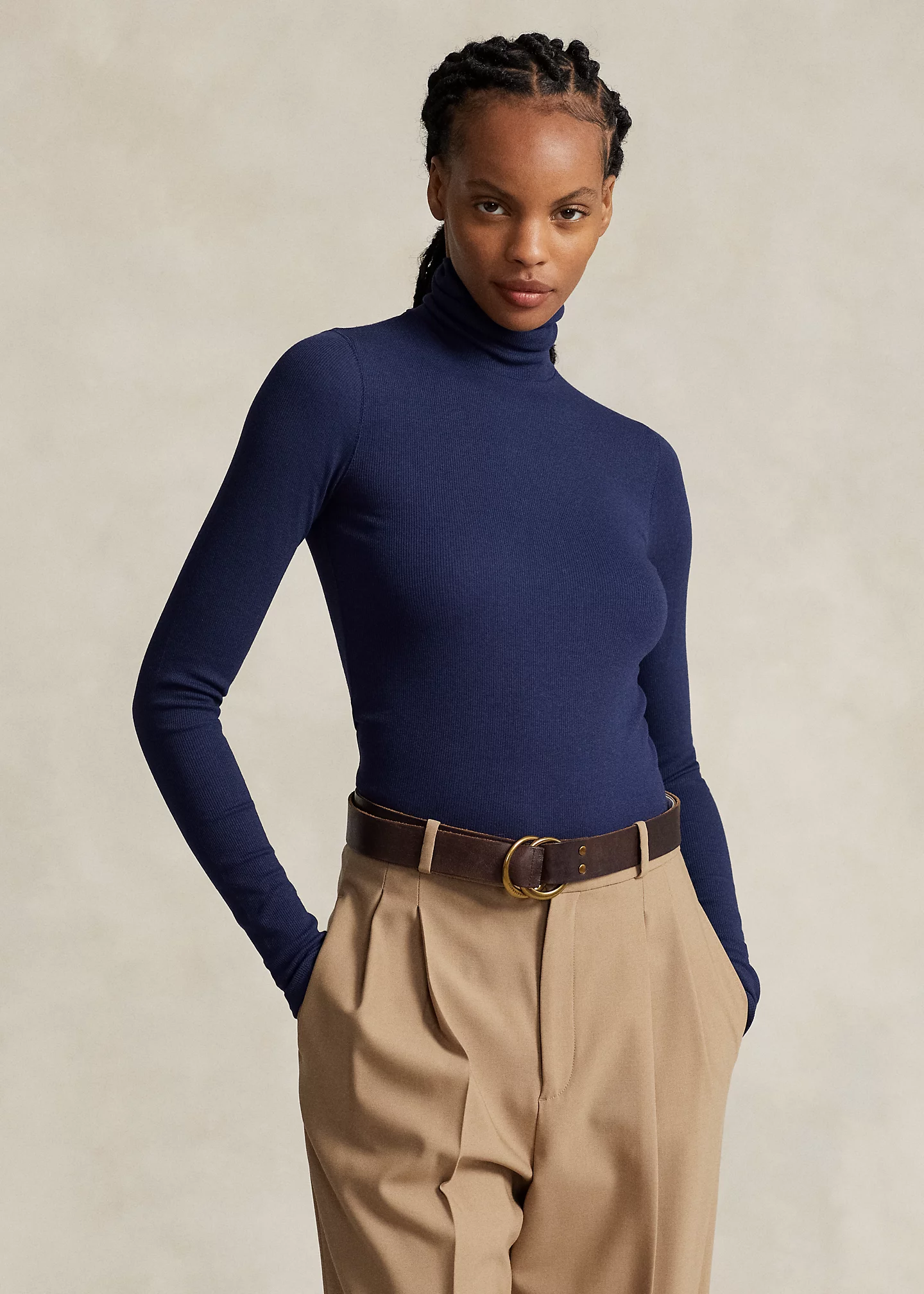 Stretch Ribbed Turtleneck