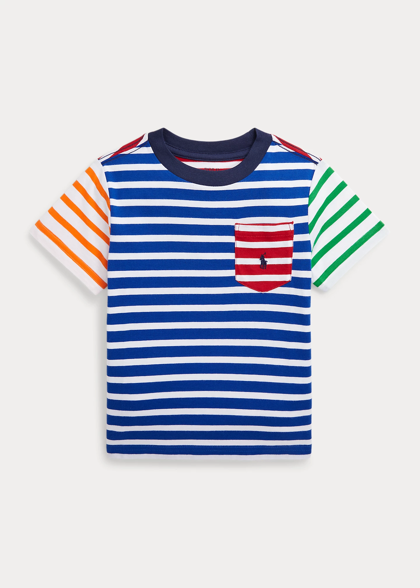 Striped Cotton Jersey Pocket Tee