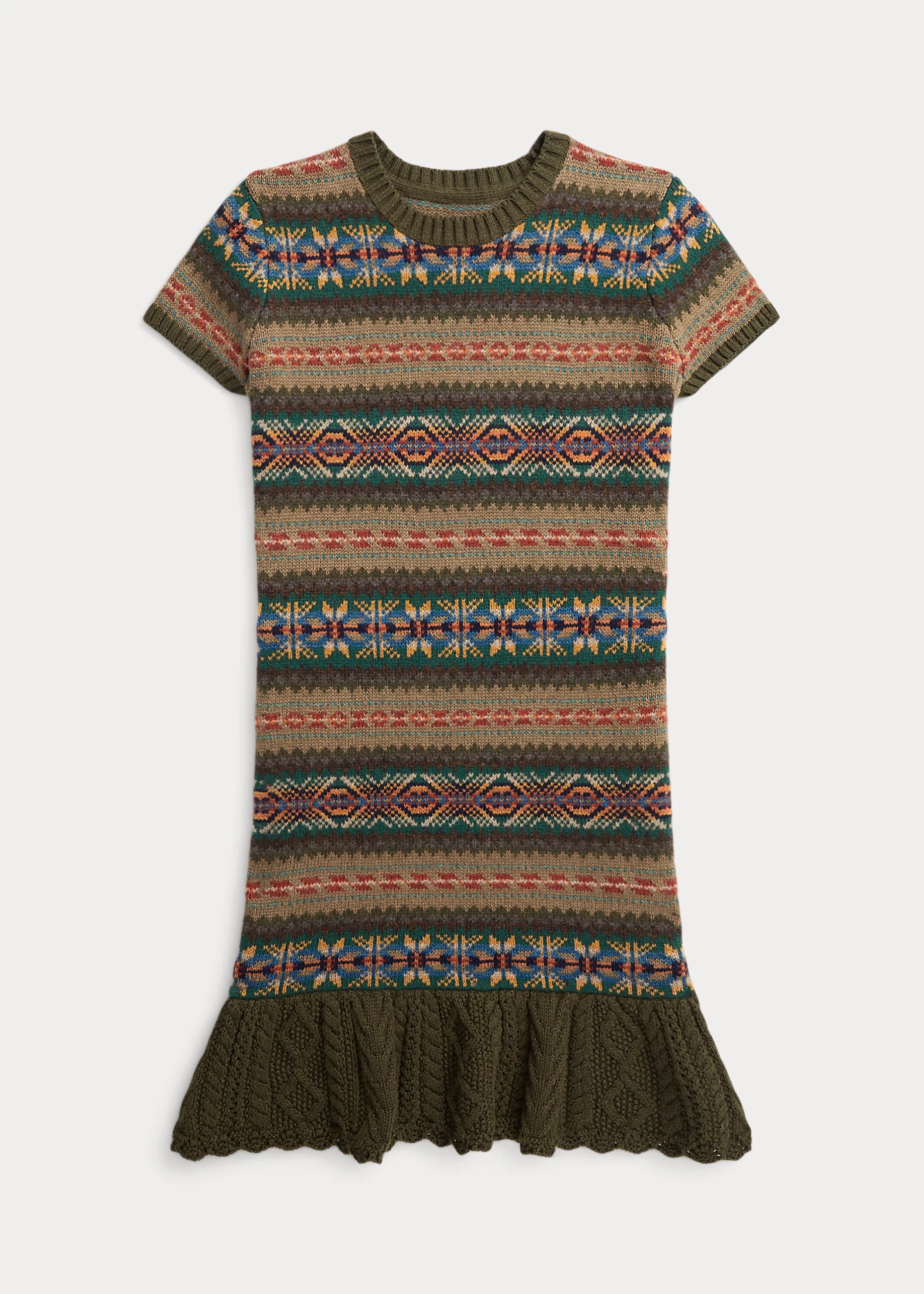 Fair Isle Cotton-Blend Sweater Dress