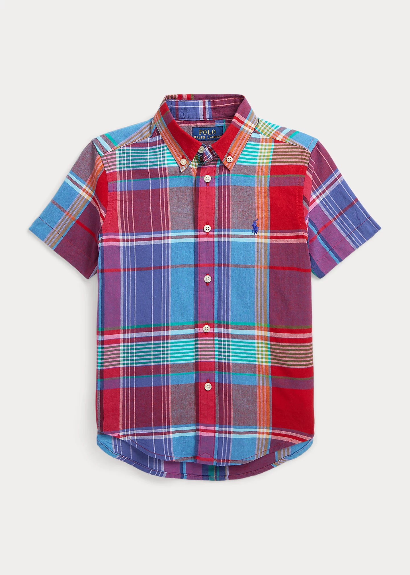 Cotton Madras Short-Sleeve Shirt