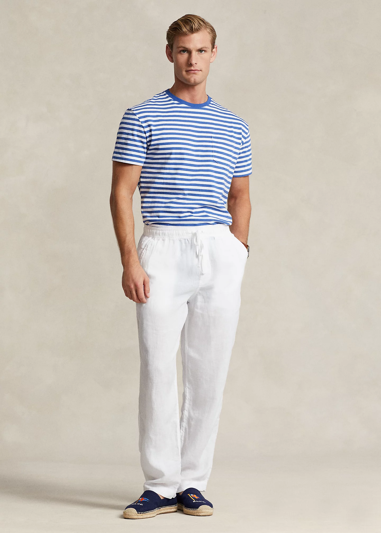 Relaxed Fit Linen Drawstring Pant