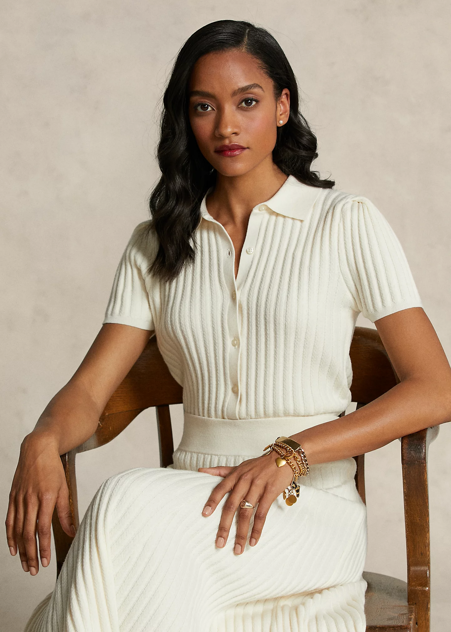 The Spelman Collection Knit Polo Sweater