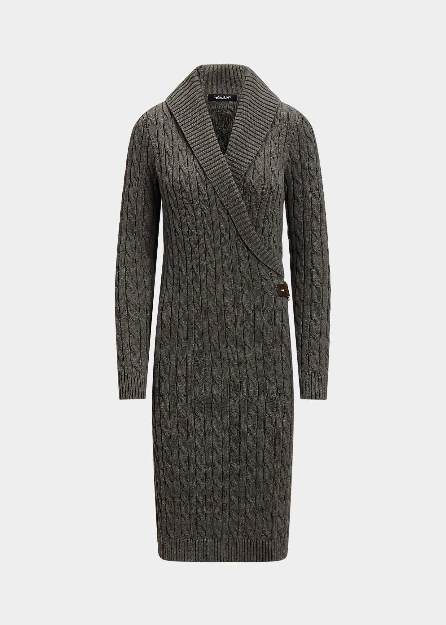 Cable-Knit Buckle-Trim Sweater Dress