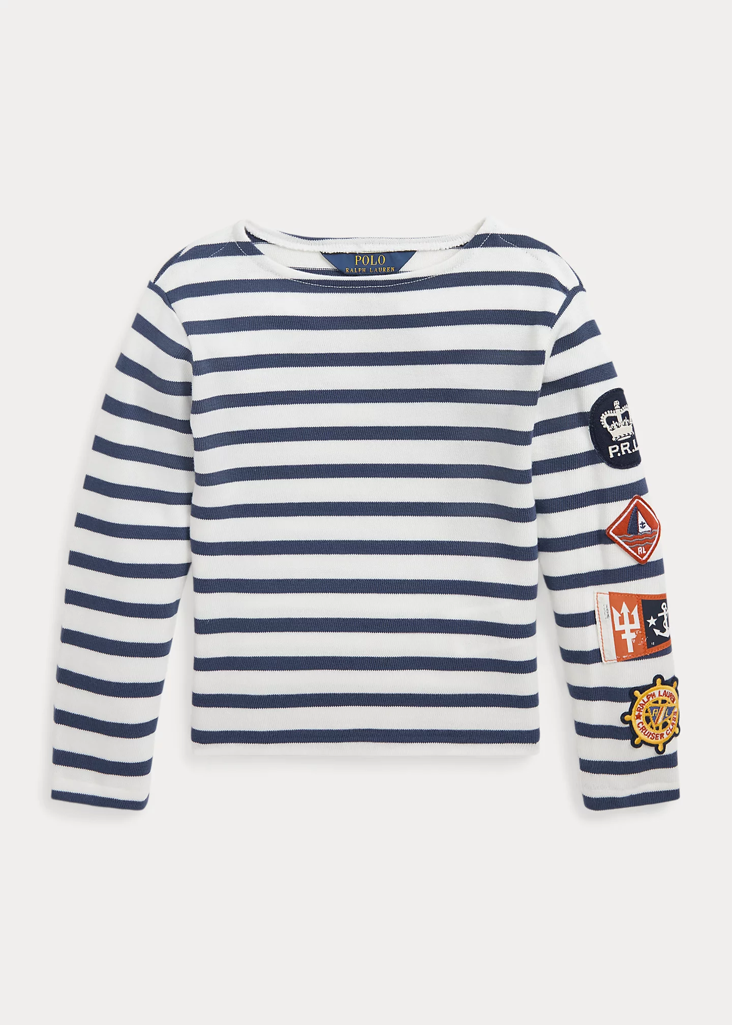 Striped Nautical-Patch Cotton Jersey Tee