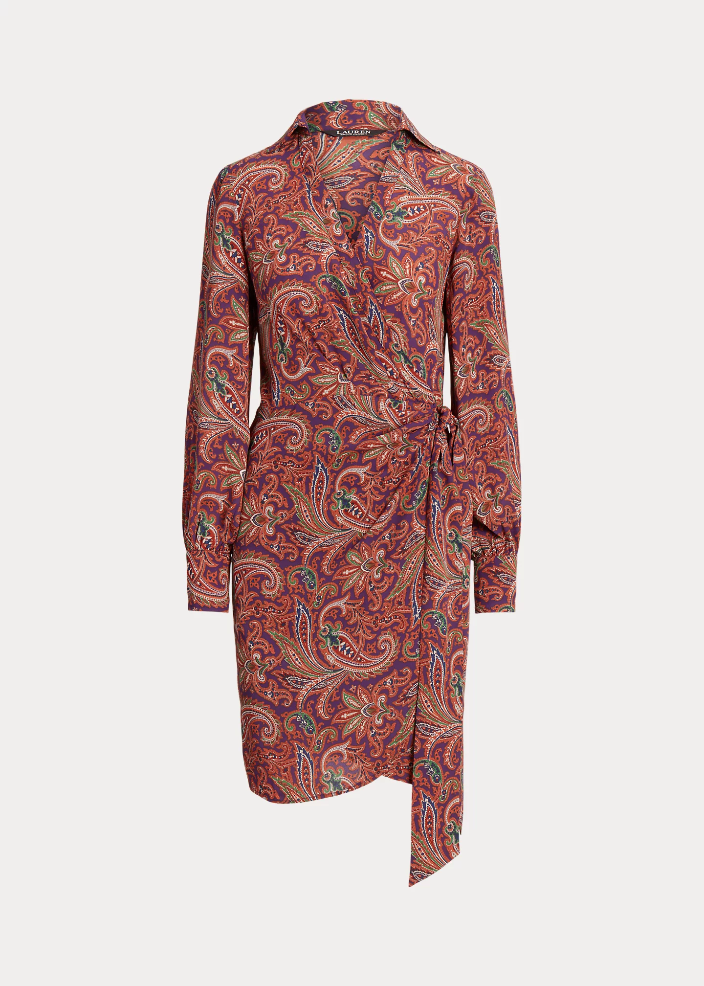 Print Double-Faced Georgette Wrap Dress