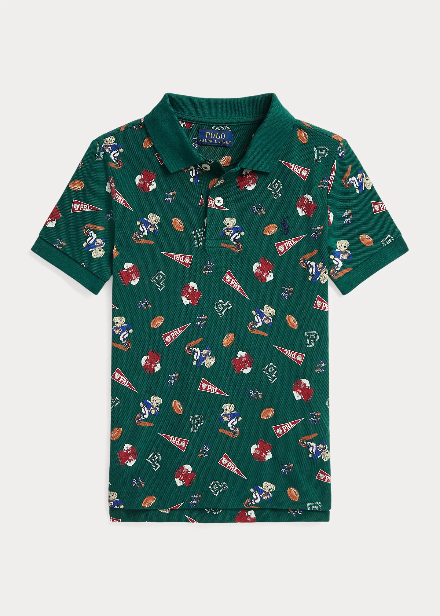 Football Polo Bear Cotton Polo Shirt