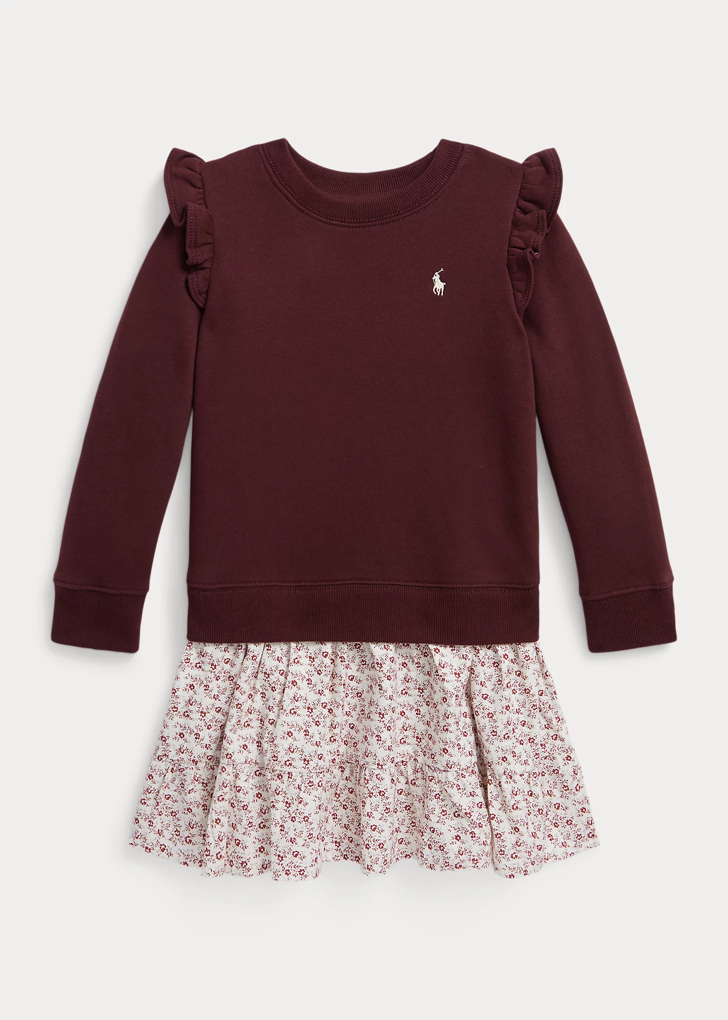 Floral Fleece Sweatshirt Dress