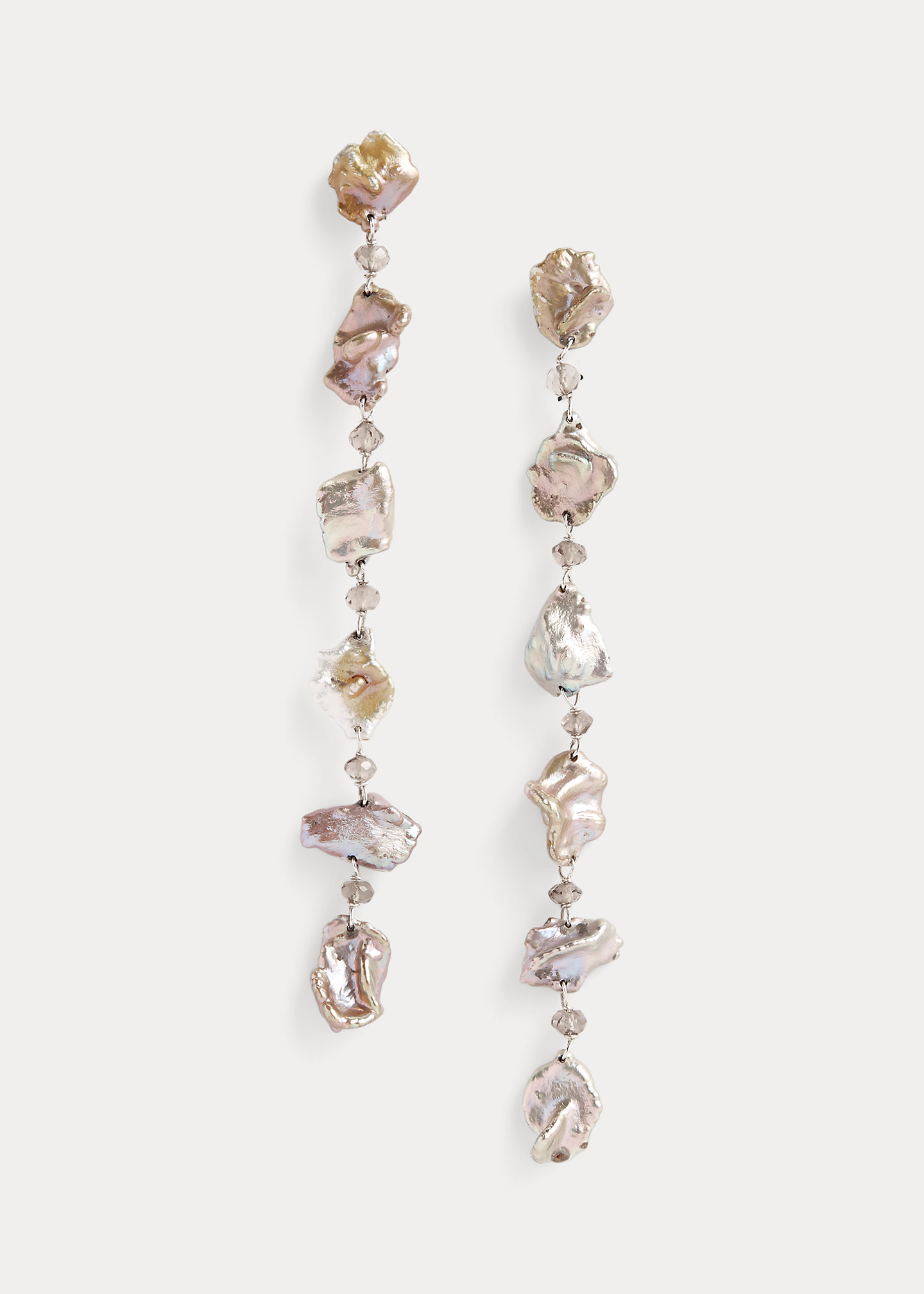 Sterling Silver Pearl Strand Earrings