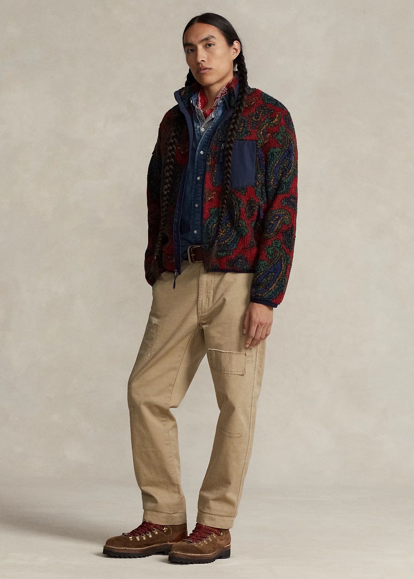 Relaxed Fit Distressed Chino Pant