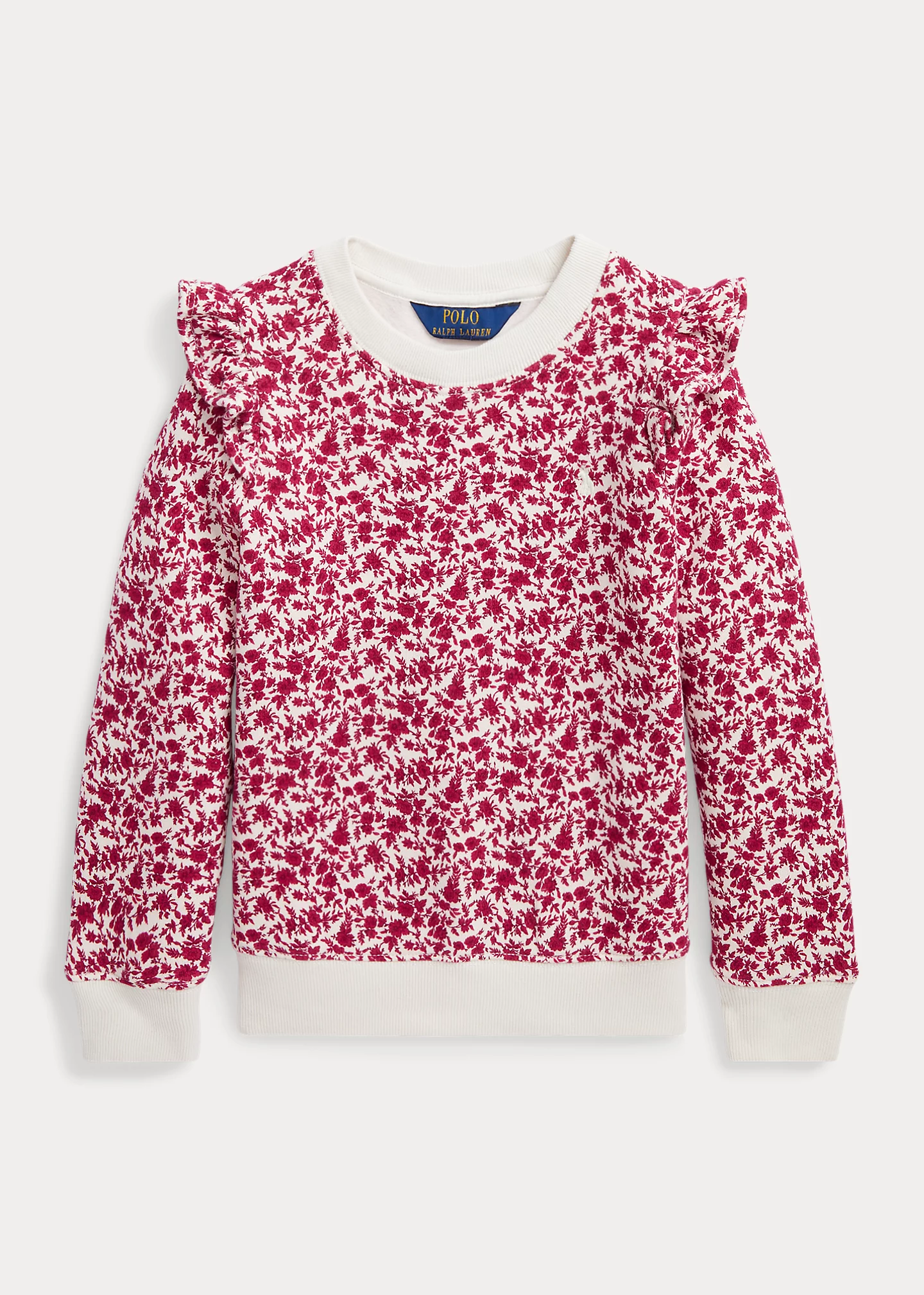 Floral Ruffled Fleece Sweatshirt