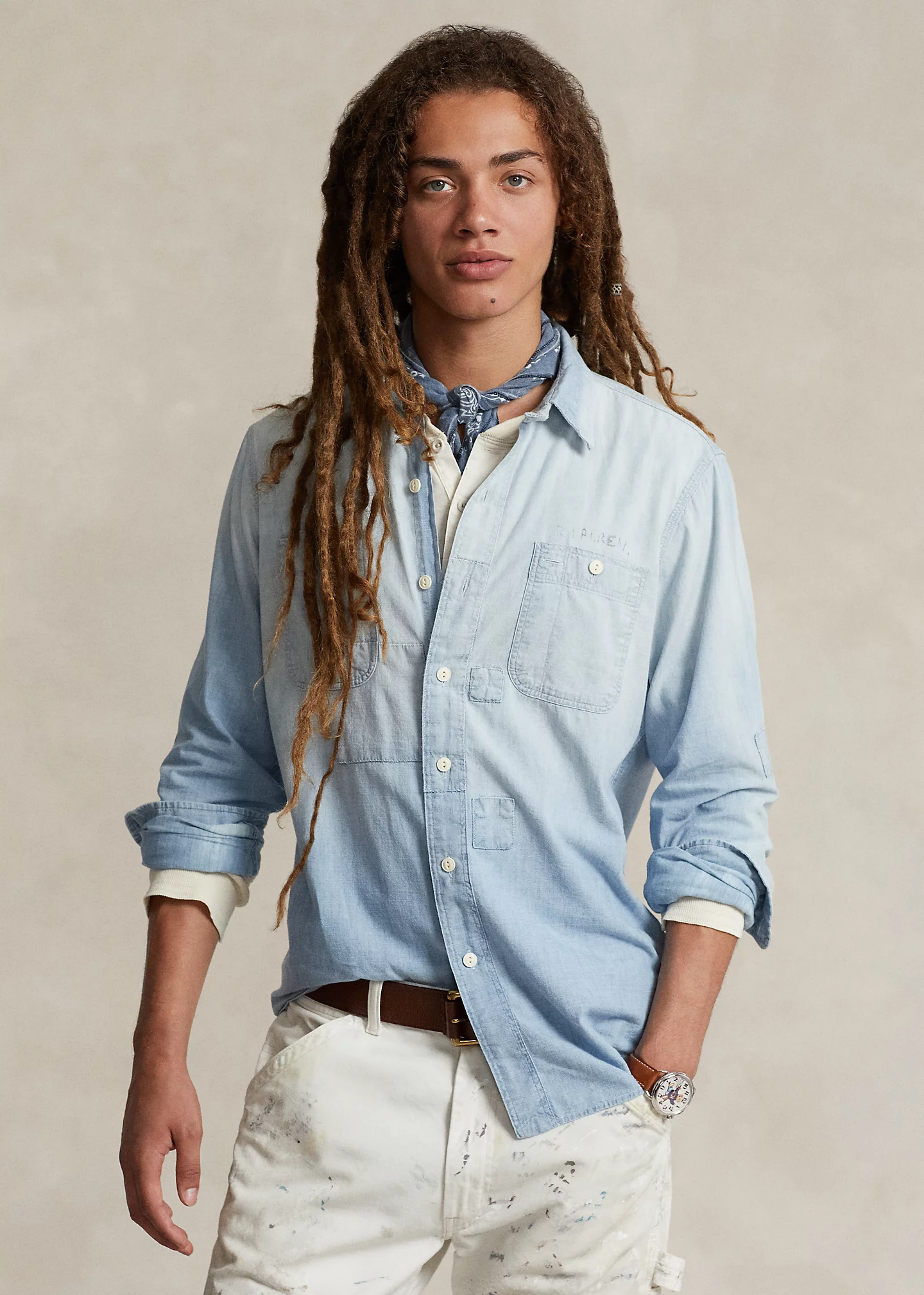 Classic Fit Indigo Chambray Workshirt