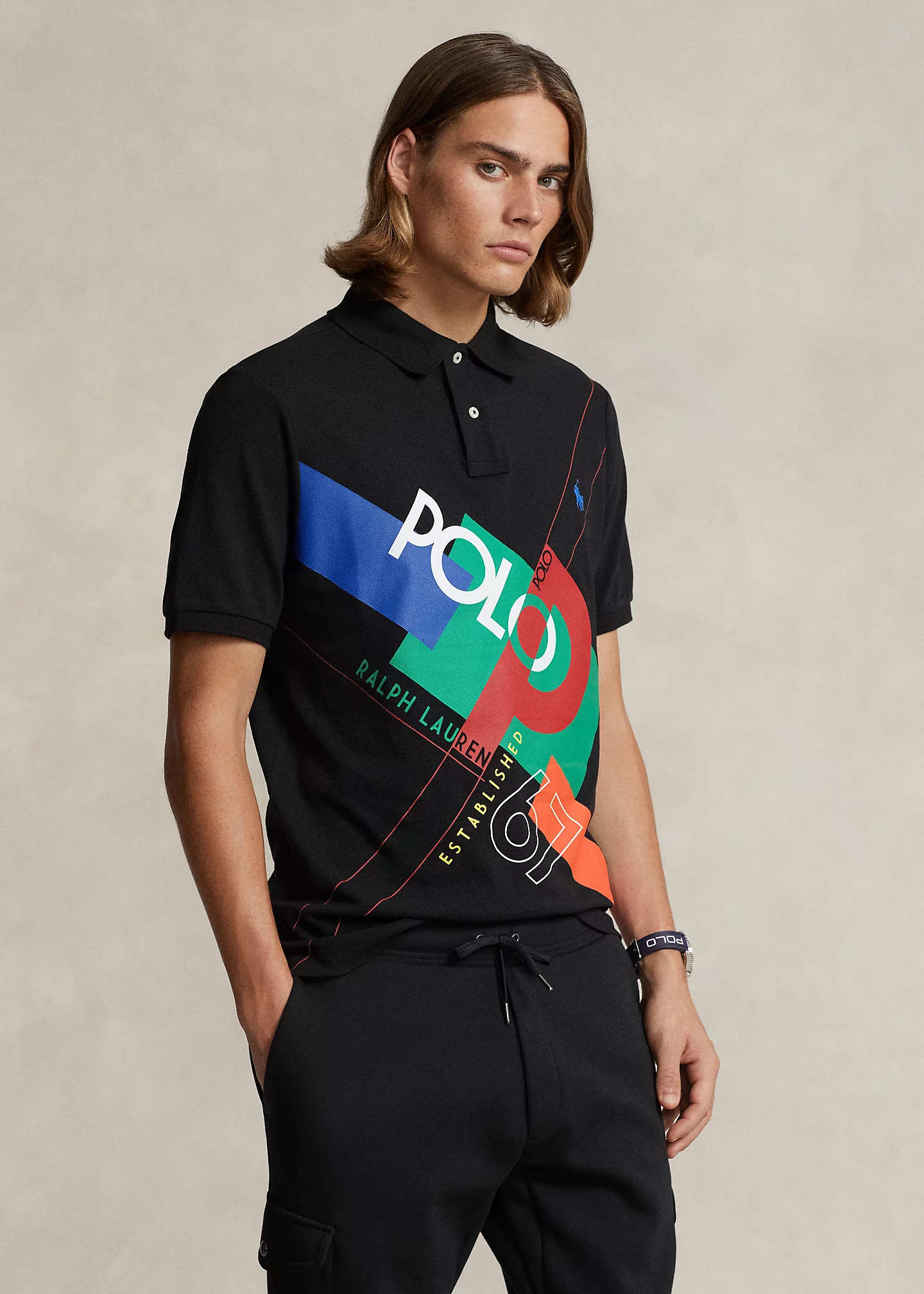 Classic Fit Logo Mesh Polo Shirt