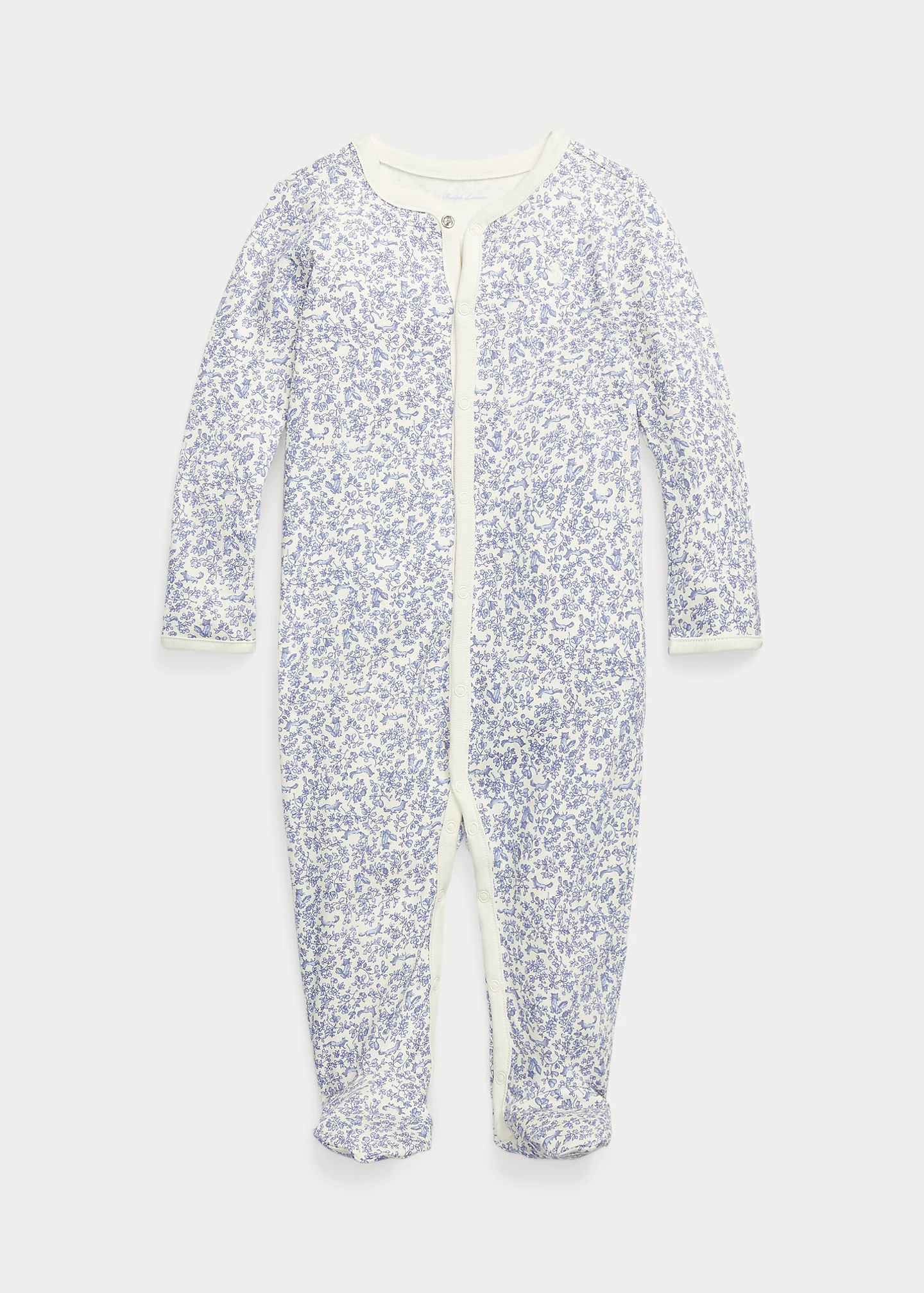 Fox-Print Cotton Footed Coverall