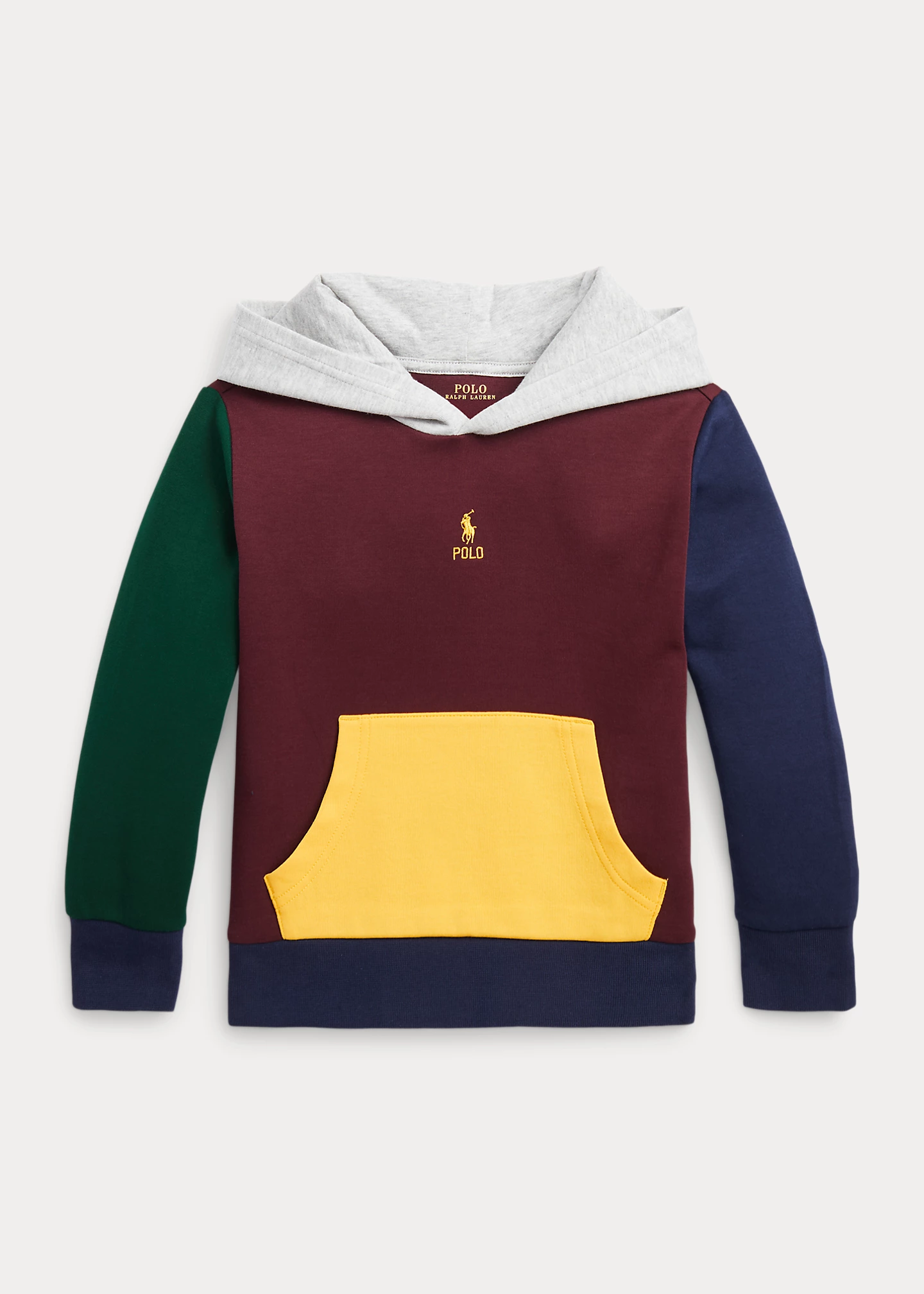 Color-Blocked Double-Knit Hoodie