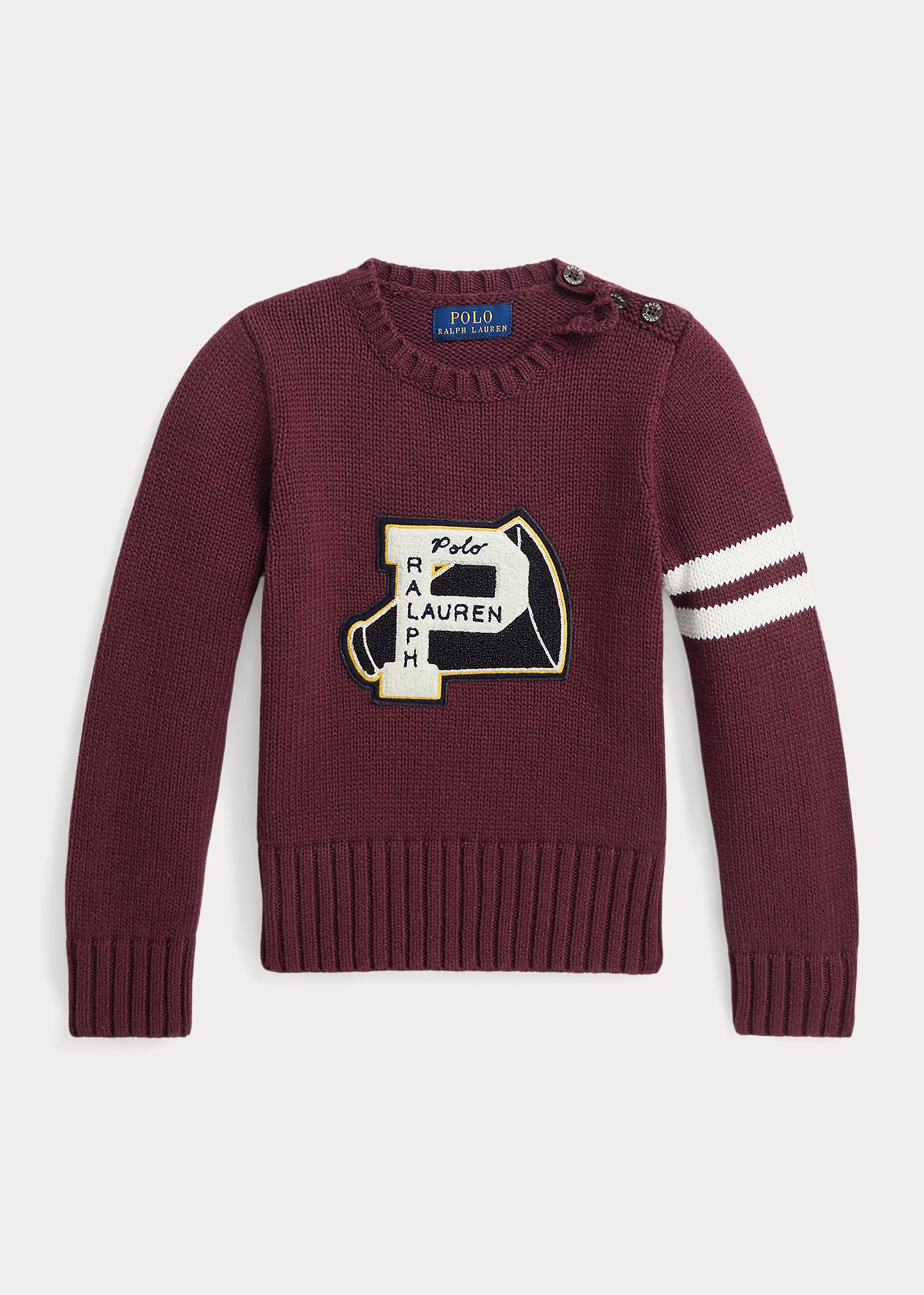 Letterman-Patch Cotton Sweater