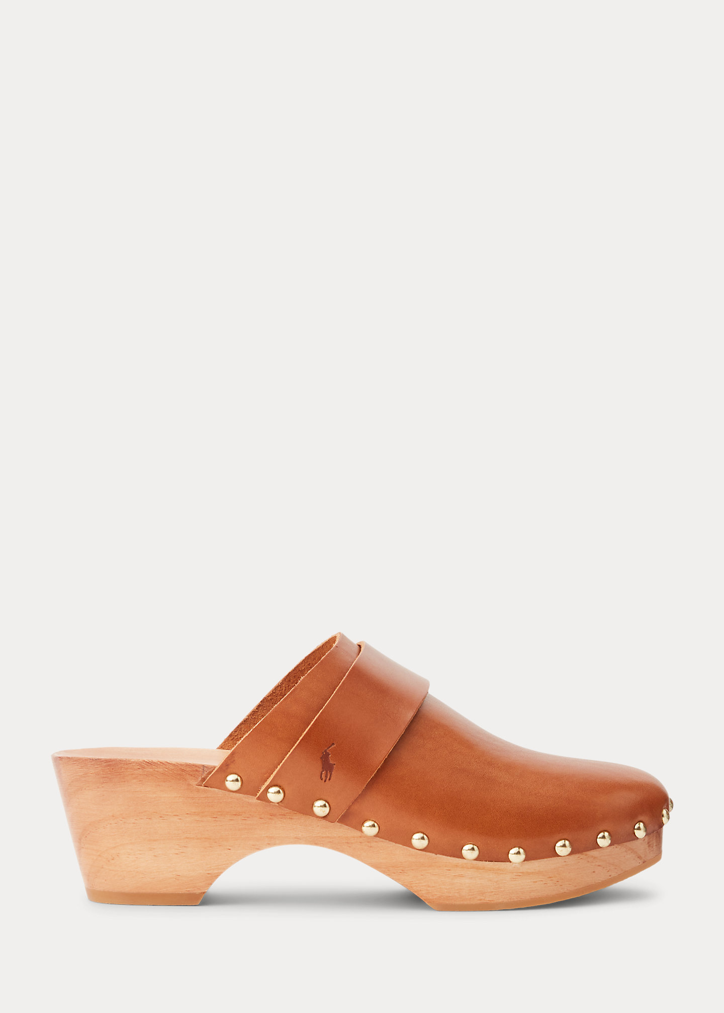 Studded Burnished Leather Clog