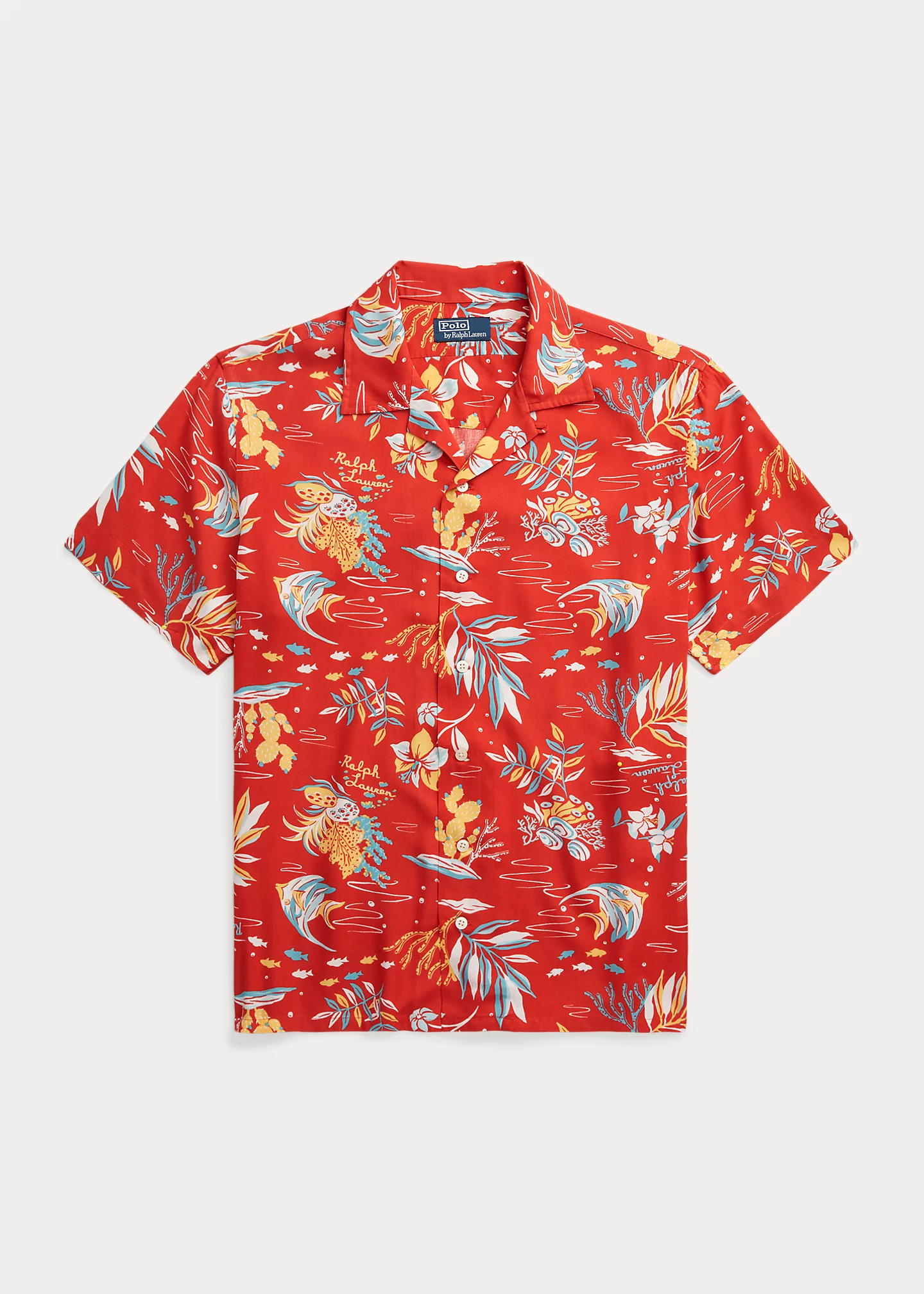 Classic Fit Tropical-Print Camp Shirt