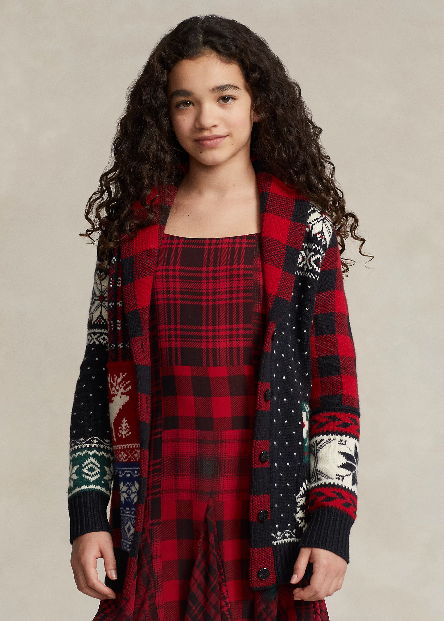 Patchwork Wool-Blend Cardigan