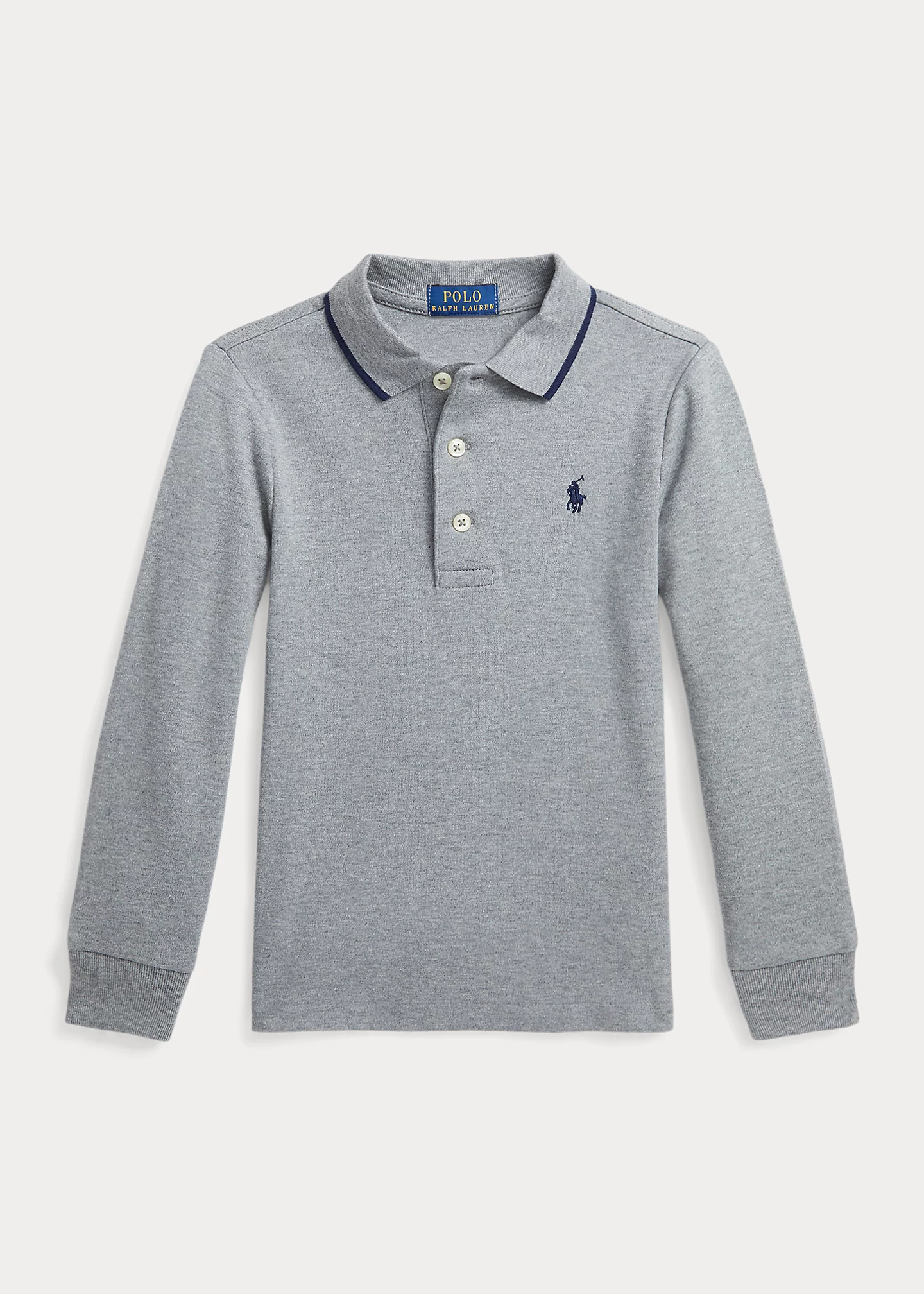 Soft Cotton Long-Sleeve Polo Shirt