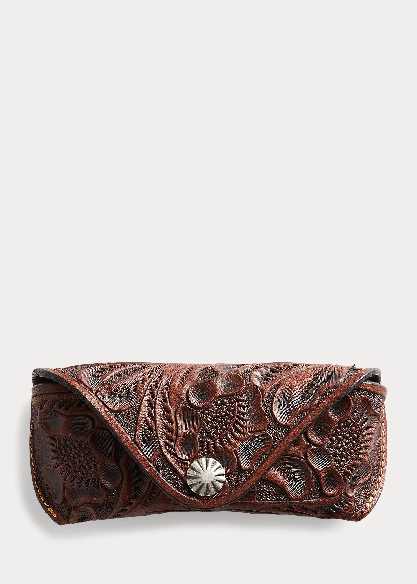 Hand-Tooled Leather Eyeglass Case