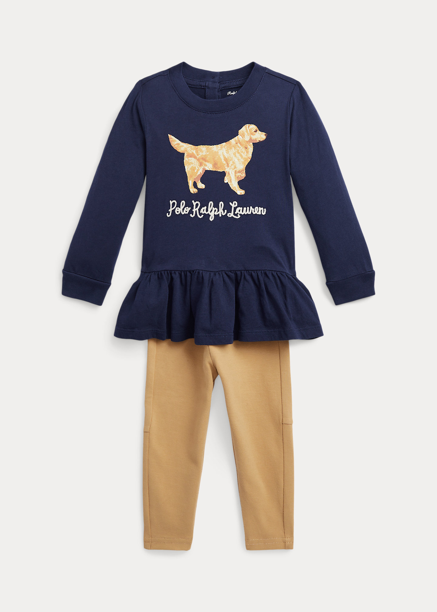 Dog Jersey Peplum Top & Legging Set