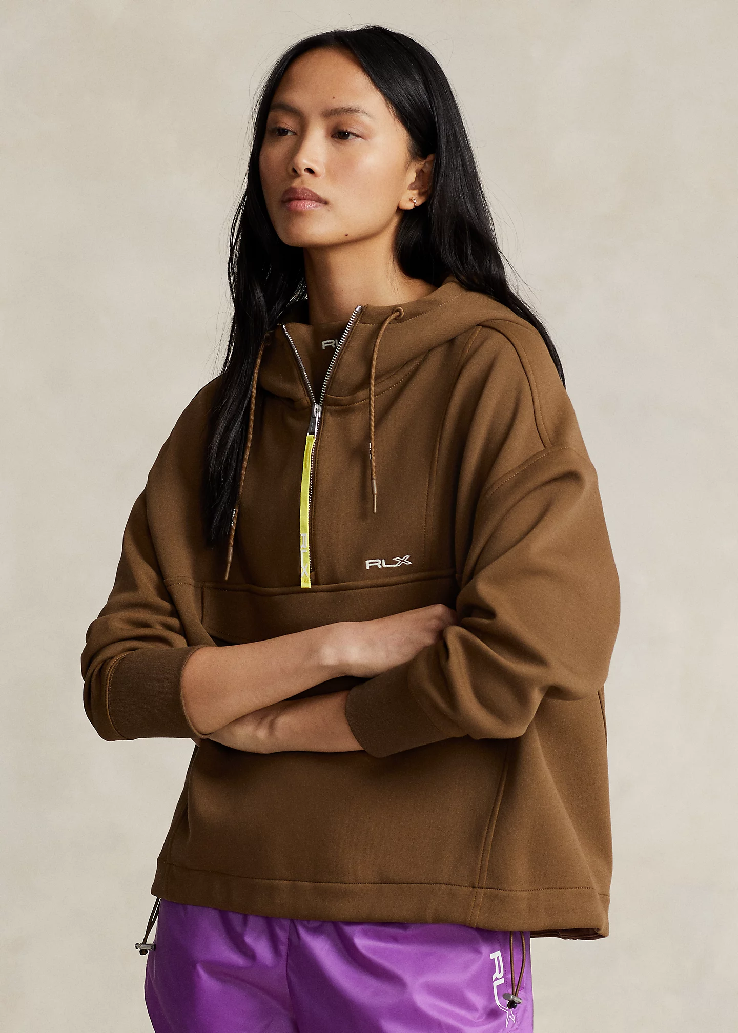 Embroidered-Logo Double-Knit Hoodie