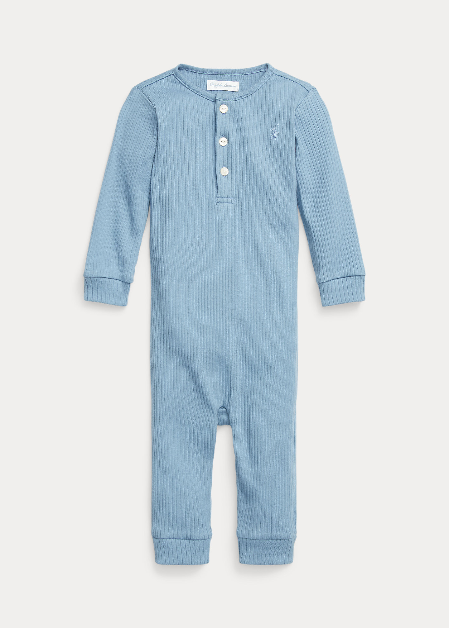Ribbed Cotton Henley Coverall