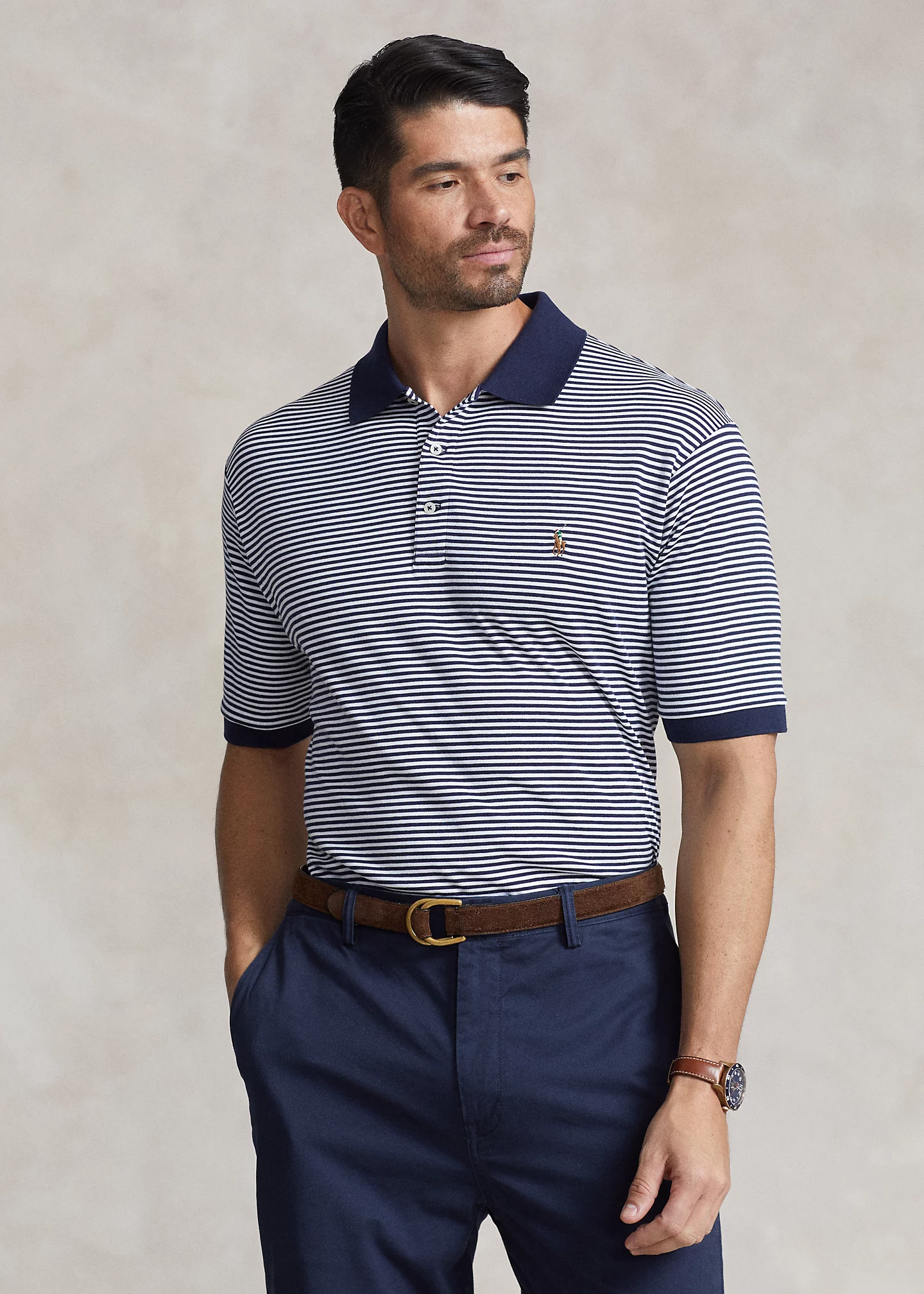 Striped Soft Cotton Polo Shirt
