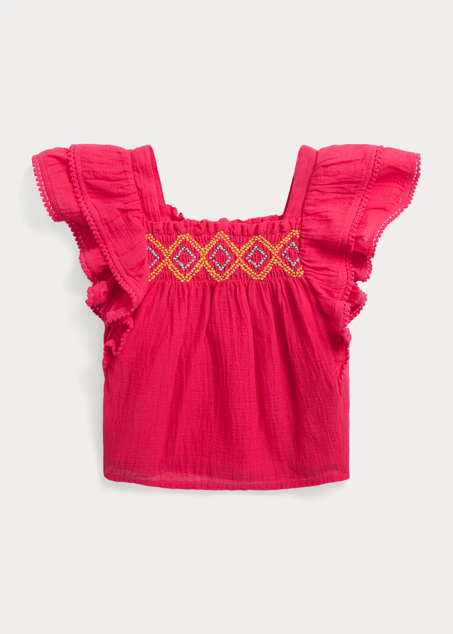 Ruffled Cotton Gauze Top