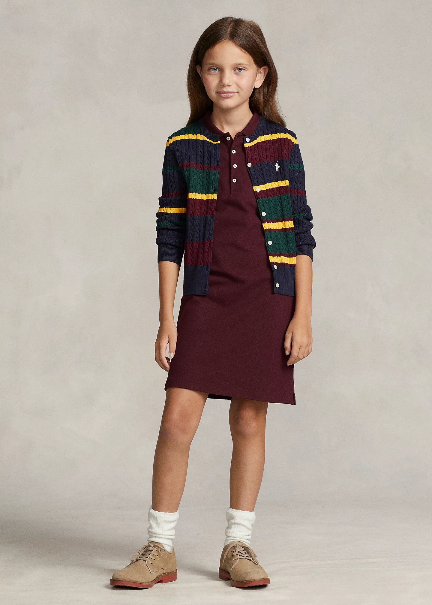 Cotton Mesh Polo Dress