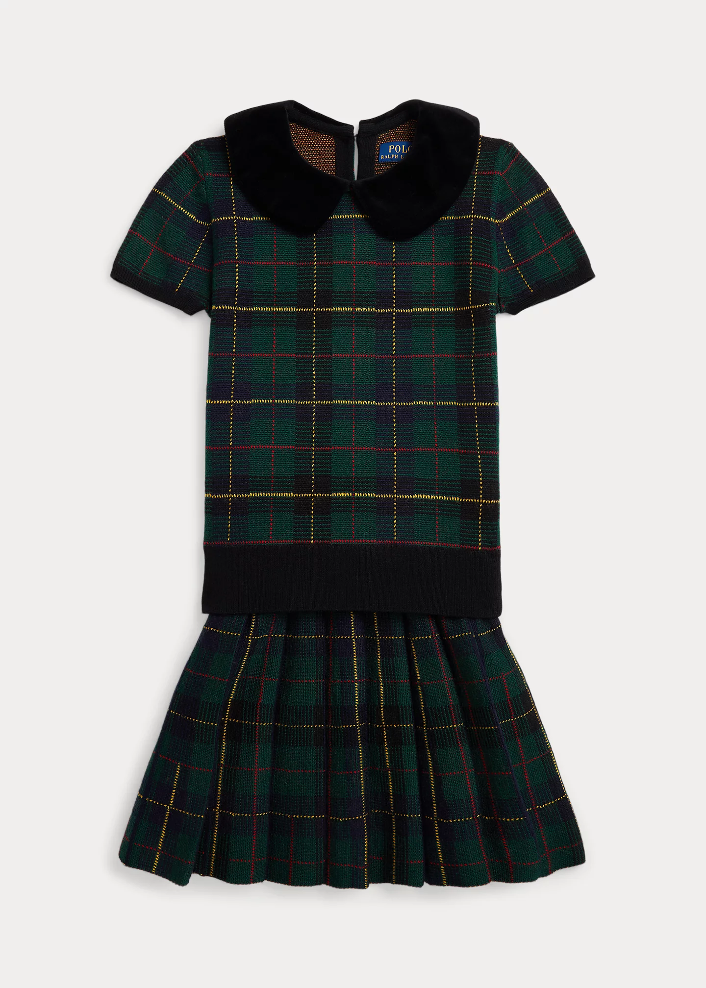 Plaid Wool Sweater & Skirt Set