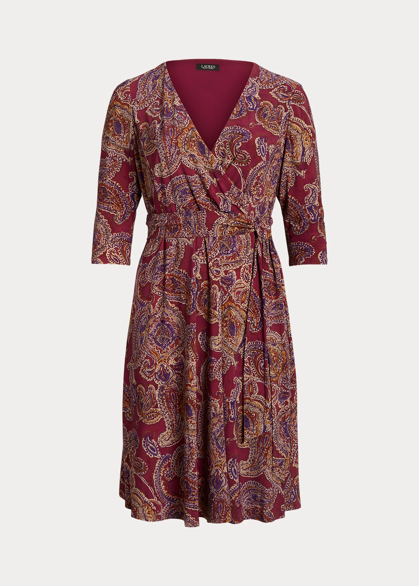 Paisley Surplice Jersey Dress