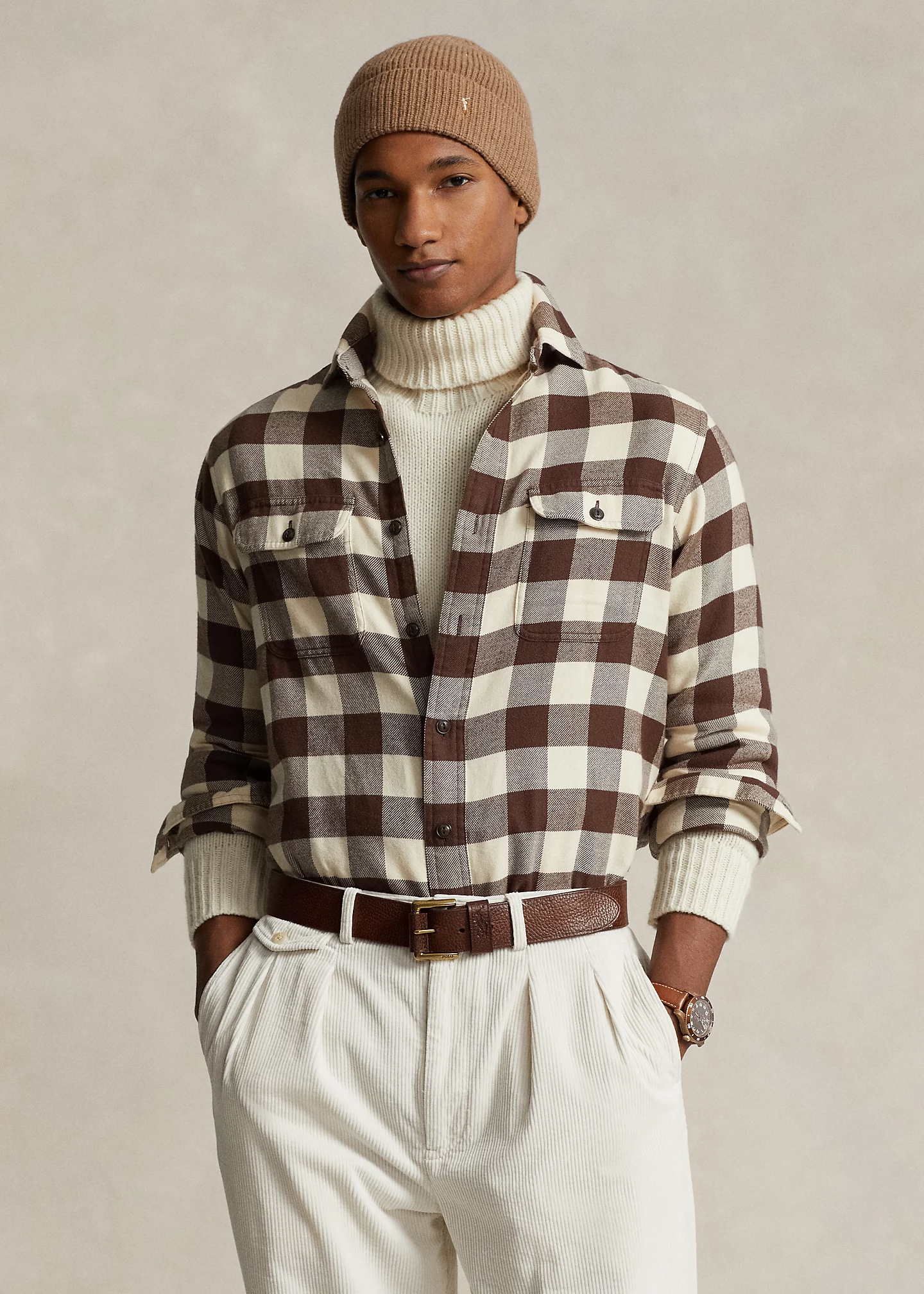 Classic Fit Checked Twill Workshirt