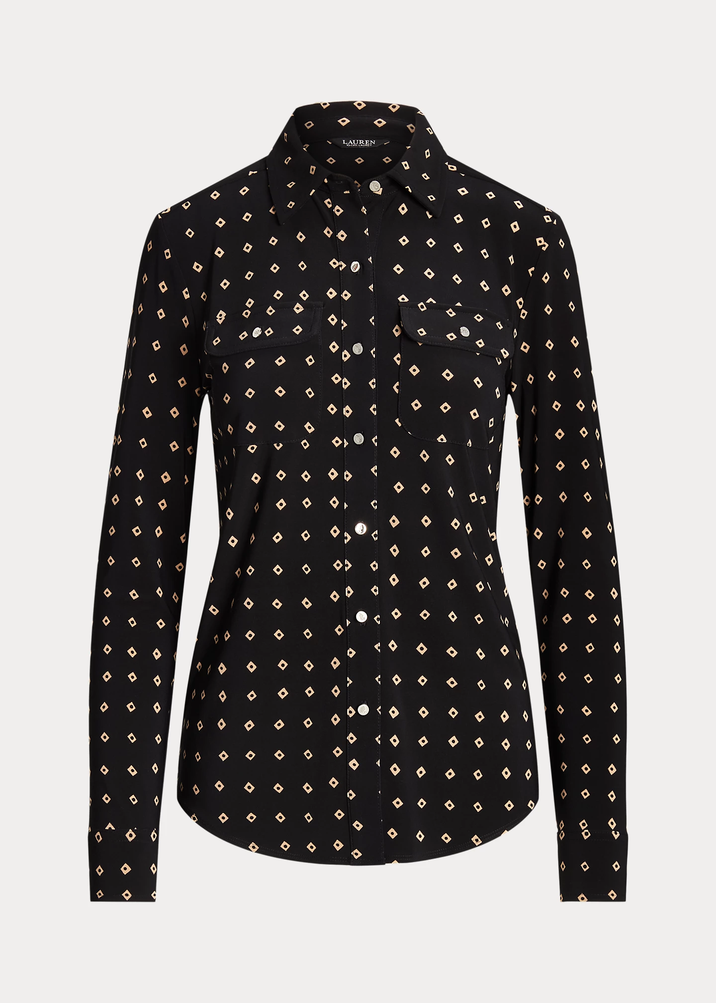 Geo-Print Stretch Jersey Shirt