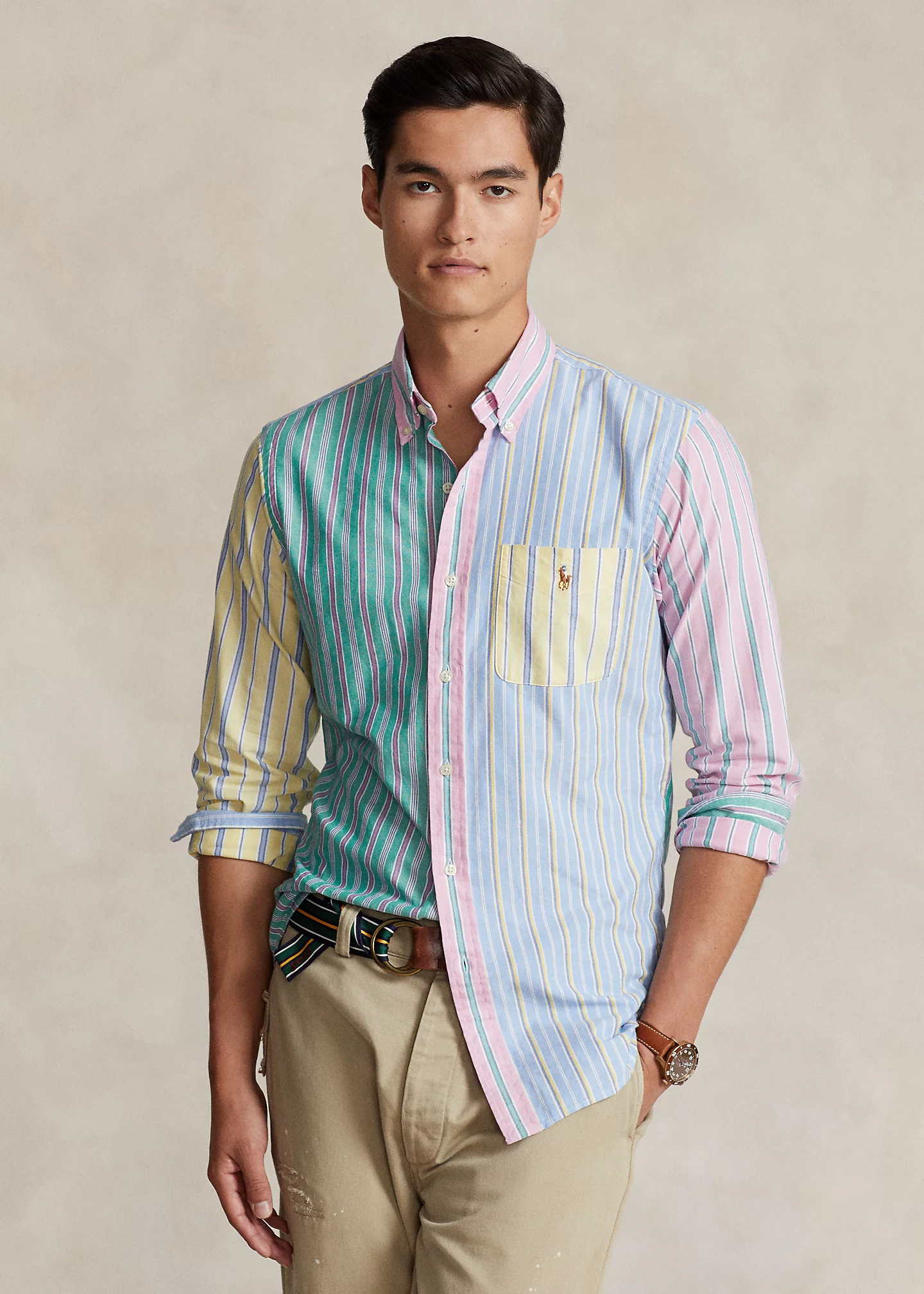 Classic Fit Striped Oxford Fun Shirt