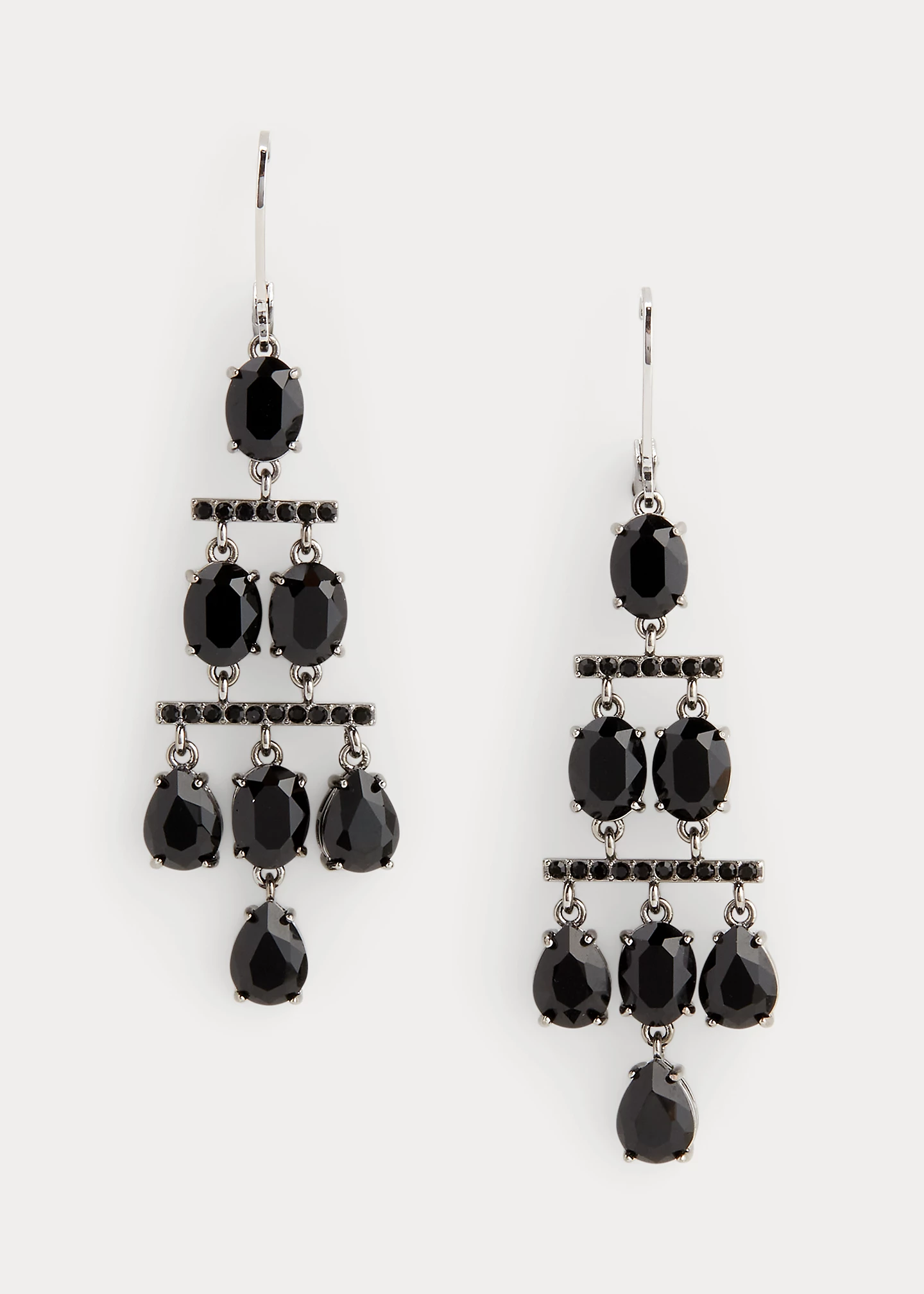 Silver-Tone Stone Chandelier Earrings