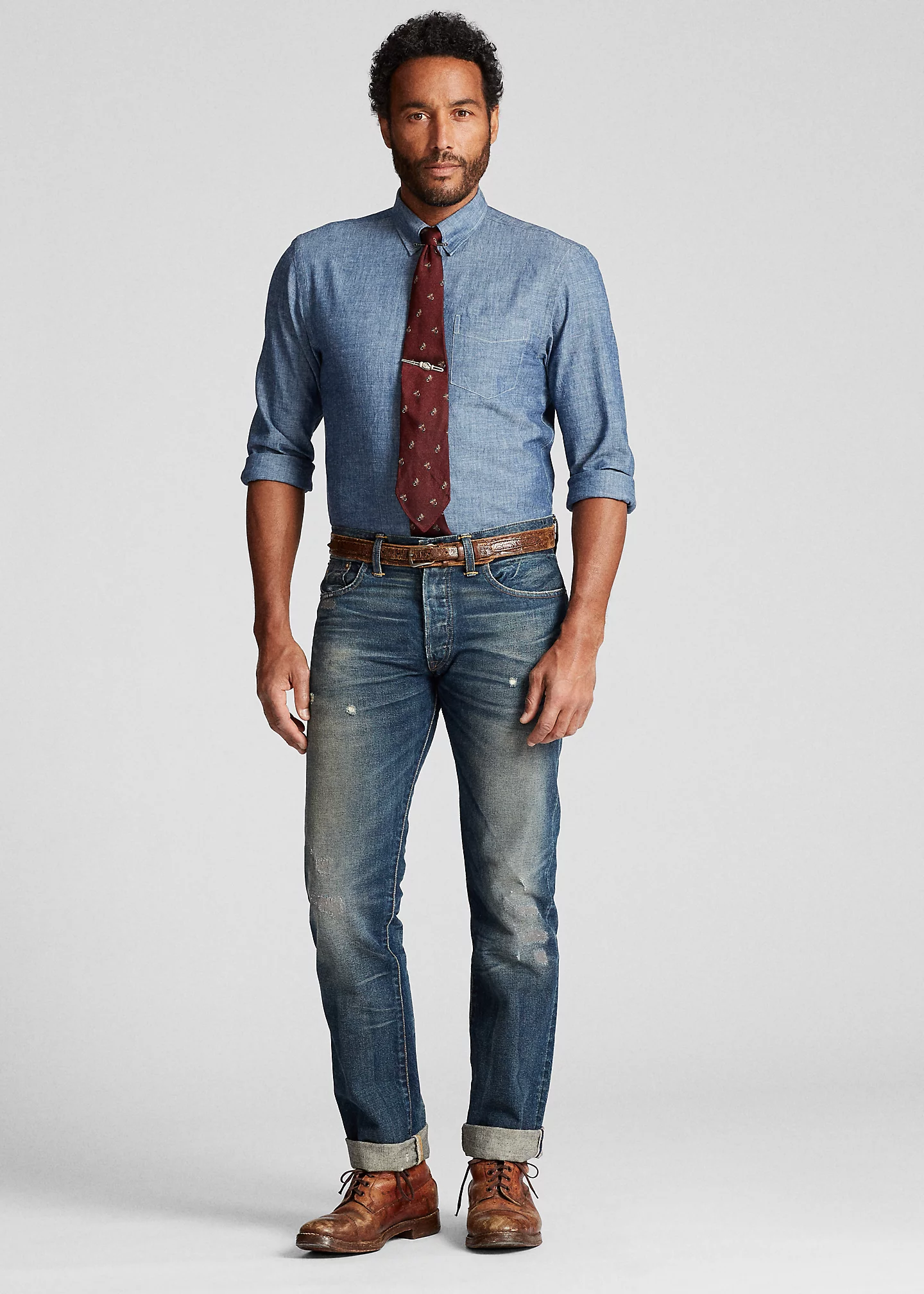 Slim Fit Chambray Shirt