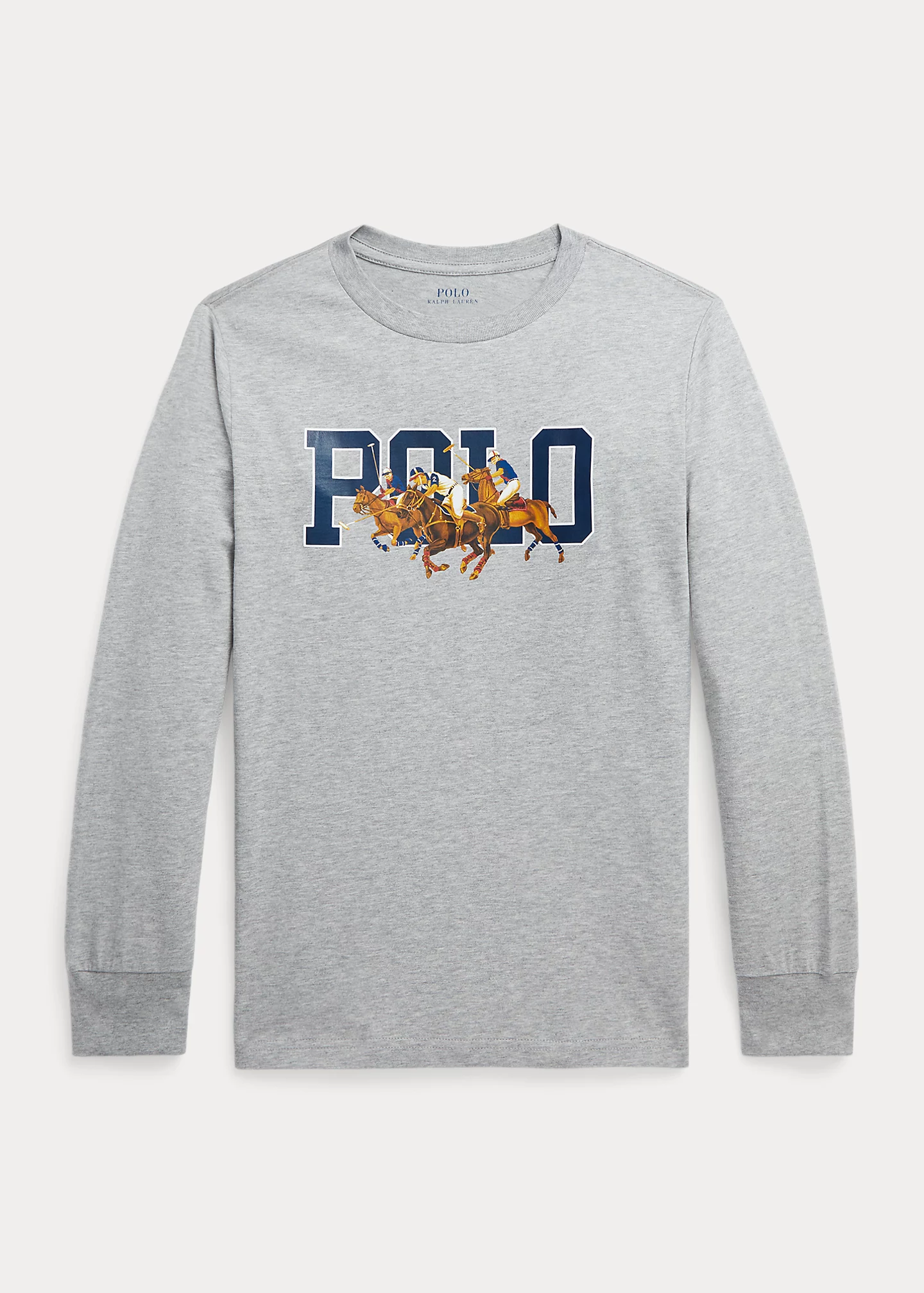 Triple-Pony Logo Cotton Long-Sleeve Tee