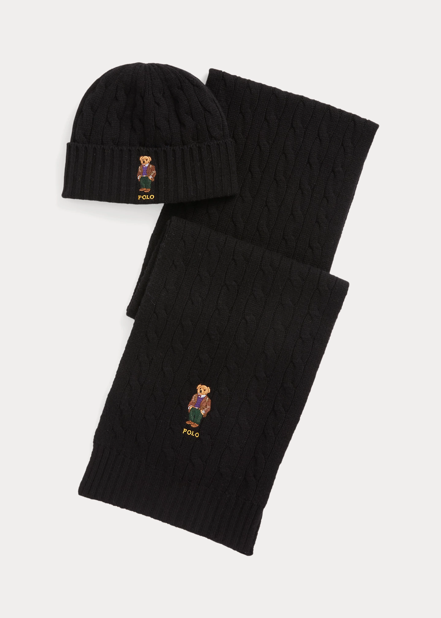 Polo Bear Wool-Cashmere Hat & Scarf Set