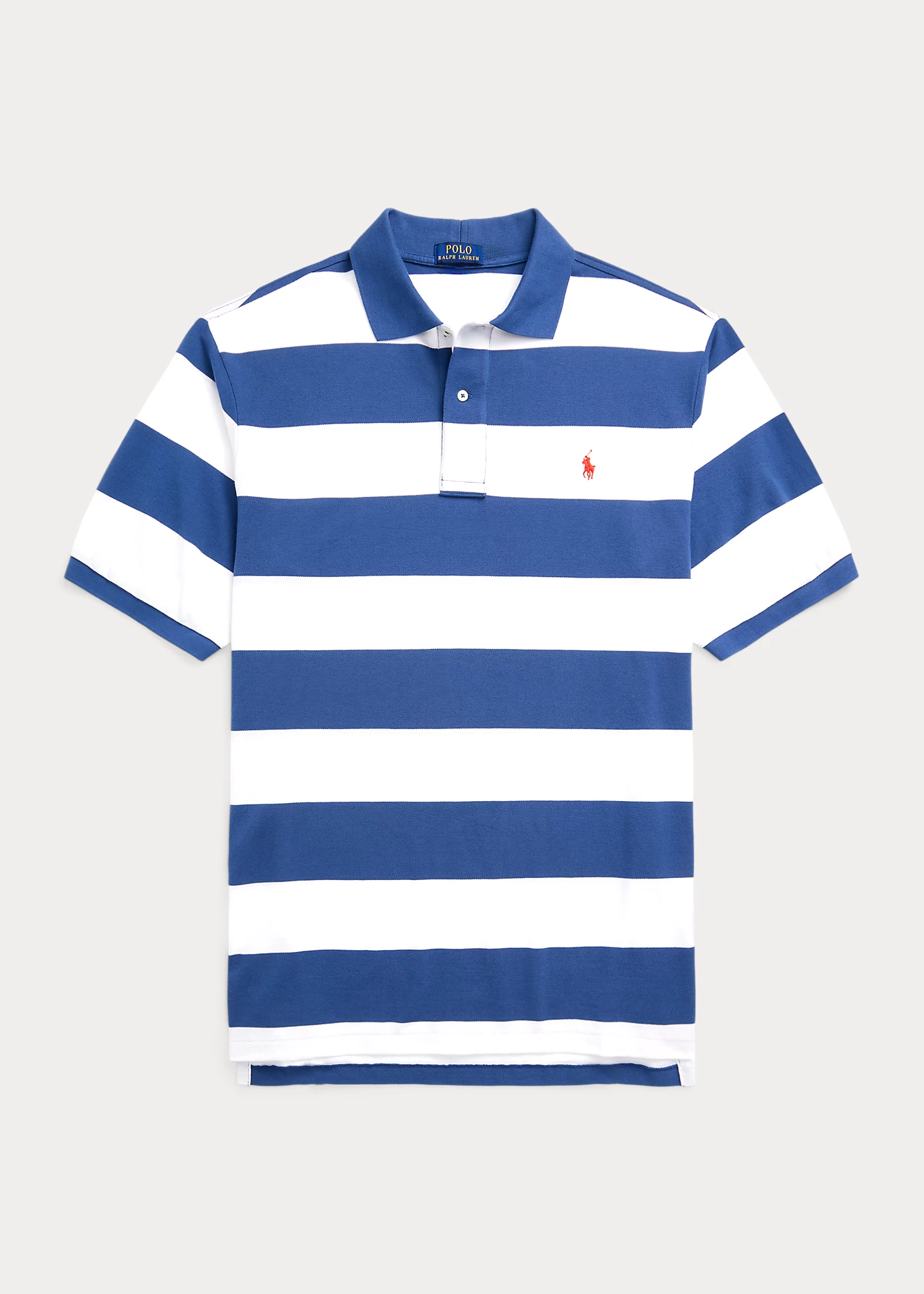 Striped Mesh Polo Shirt