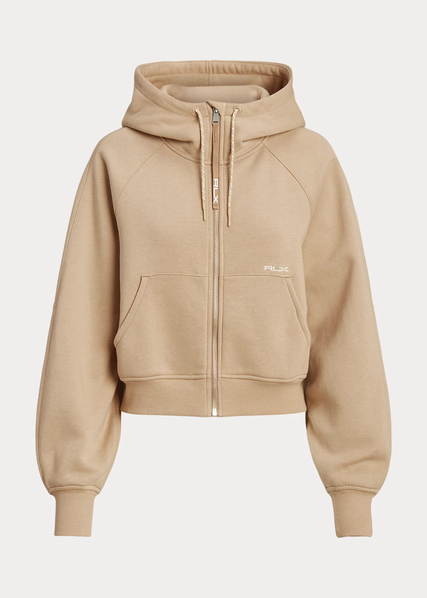 Fleece Full-Zip Dolman-Sleeve Hoodie